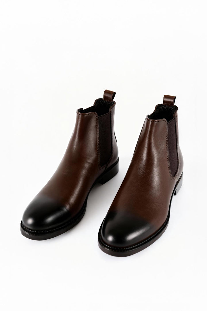 Giesto Botte en cuir marron classique - Marron