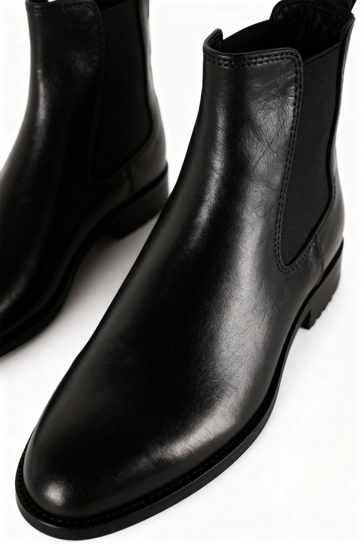 Giesto Bottines en cuir classique noires - Noir