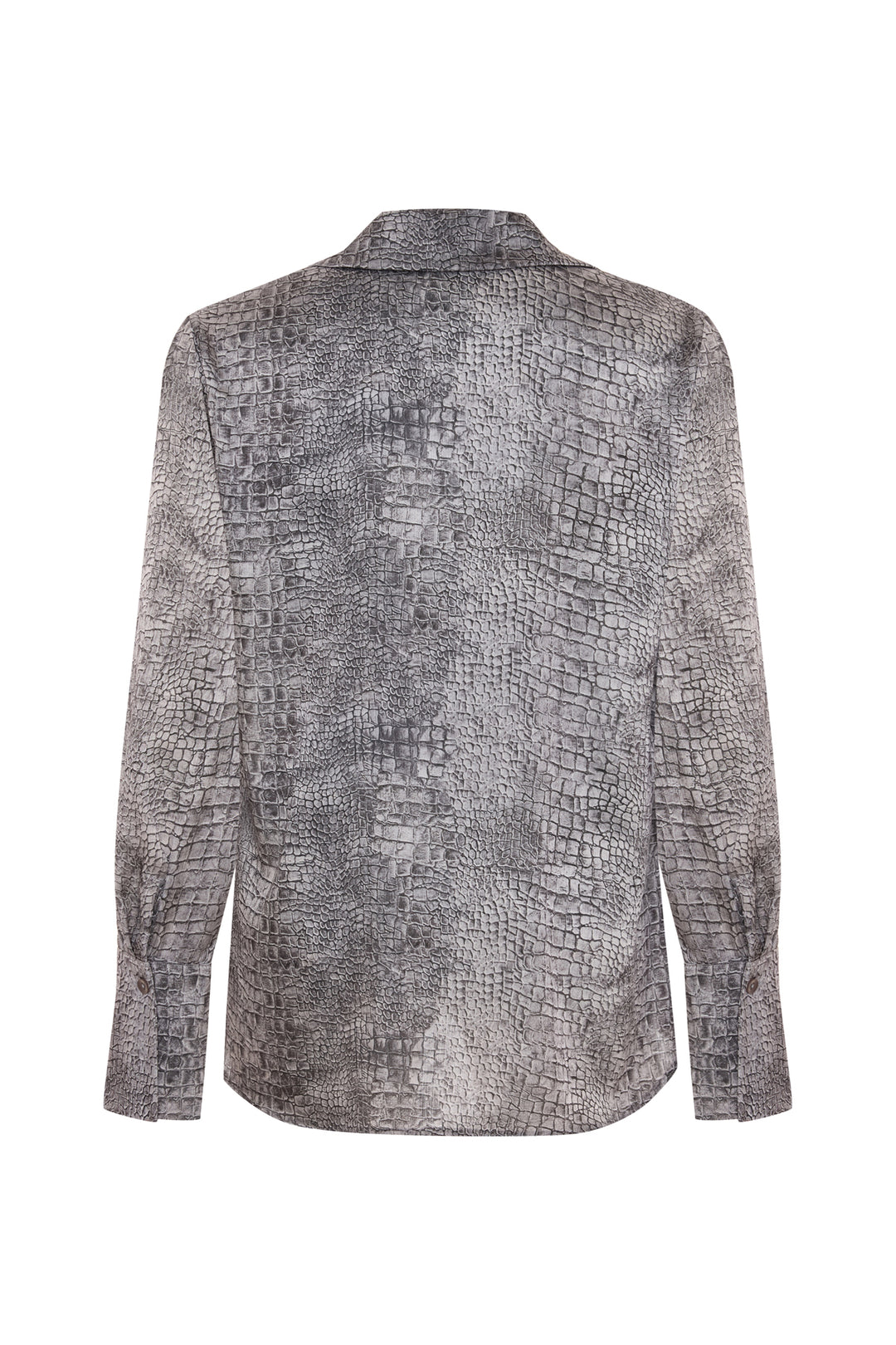 Sateen Chemise à Motif Classique - Gris
