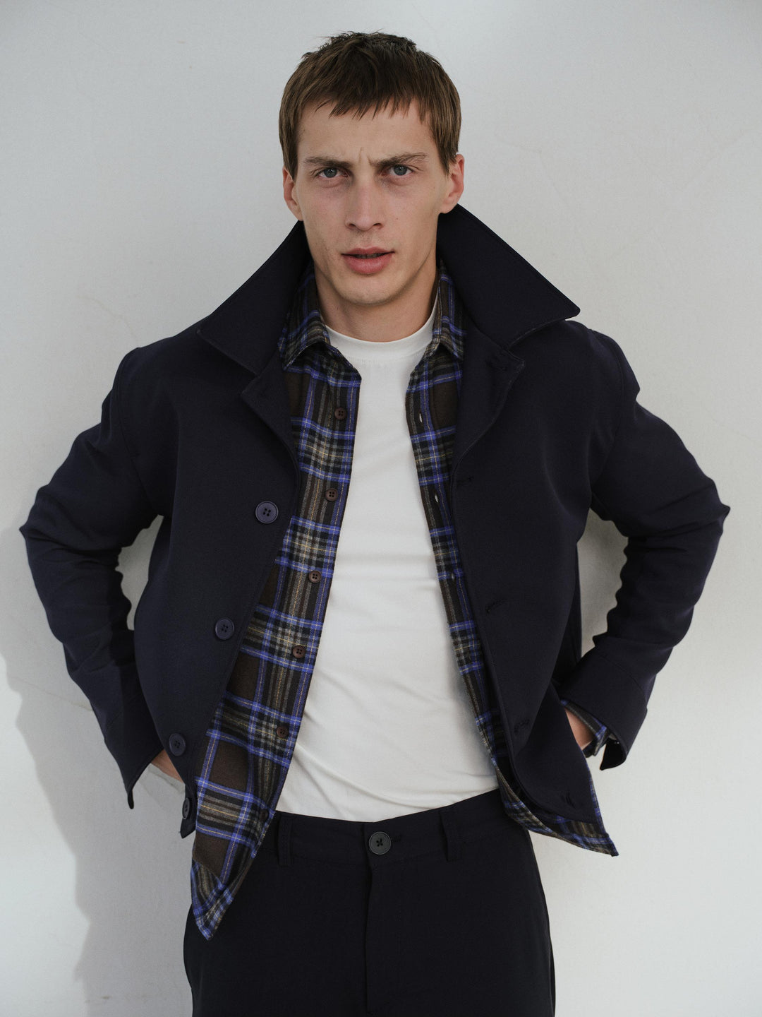 Giesto Veste Classique à Boutons en Bleu marine - Bleu marine