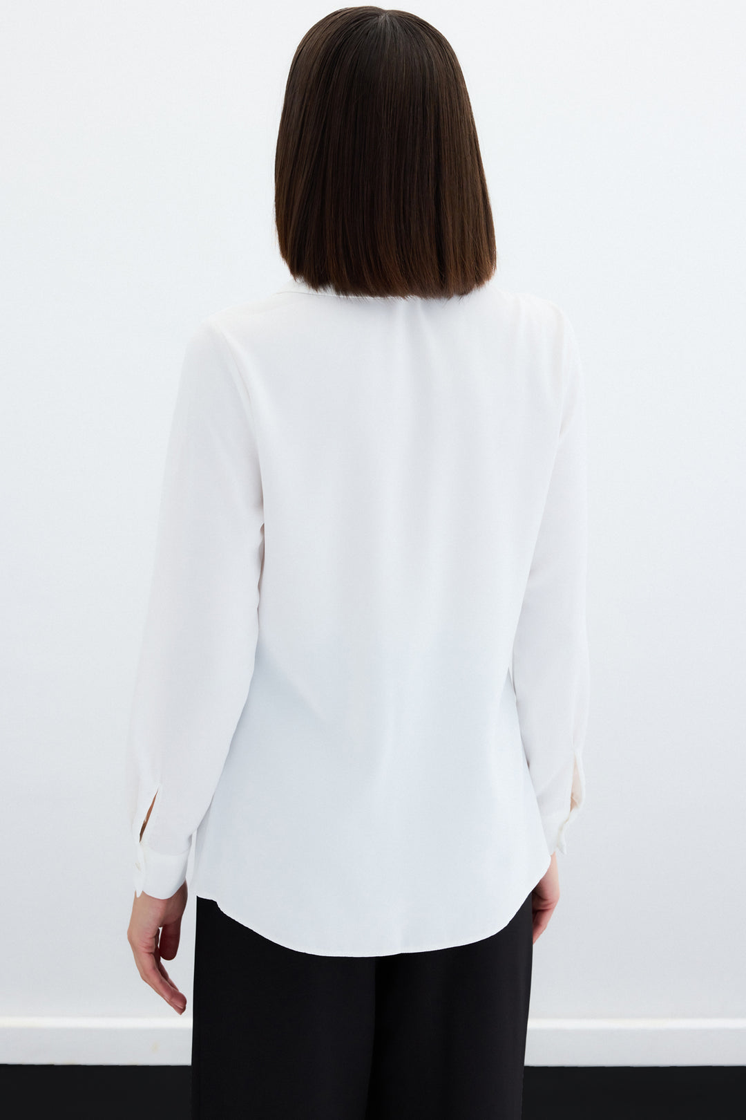 Sateen Chemise classique unie - Écru