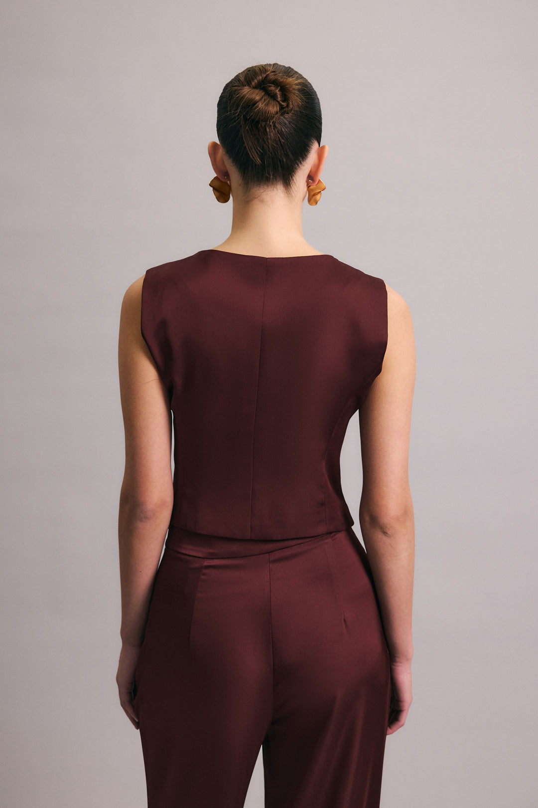 Sateen Gilet classique droit - Bordeaux