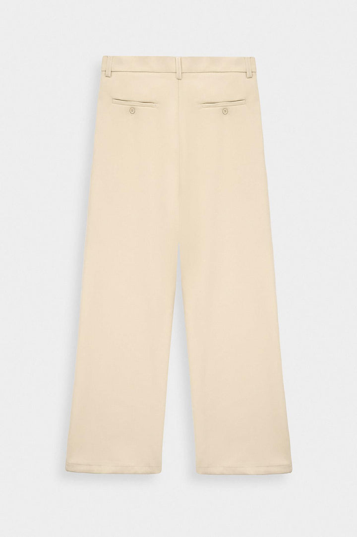 Giesto Pantalon Écru Flare Classique - Écru