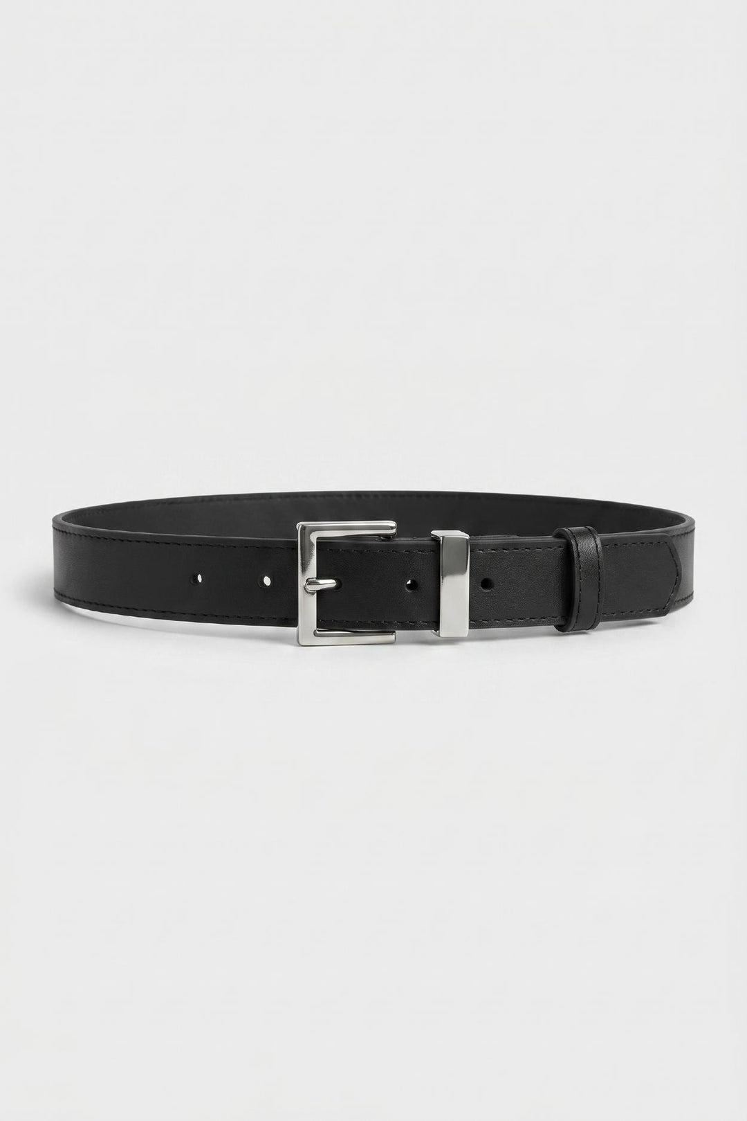Giesto Ceinture en Similicuir Noir à Boucle Métallique Classique - Noir