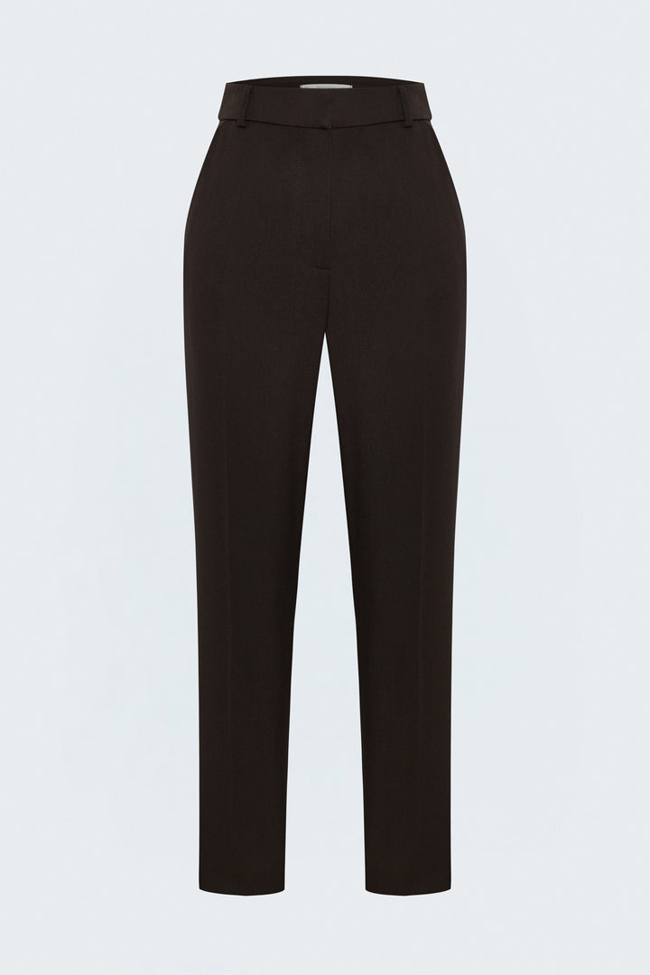 Sateen Pantalon Classique - Marron