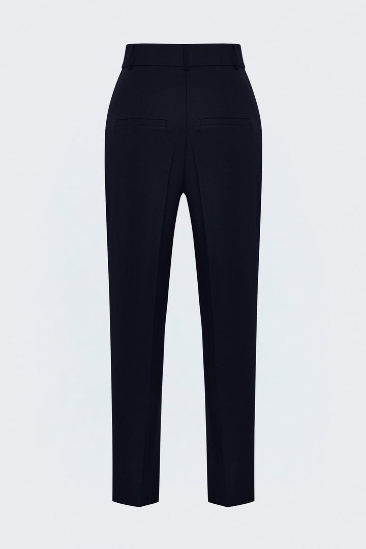 Sateen Pantalon classique - Bleu marine