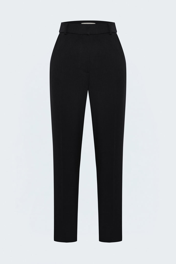 Sateen Pantalon Classique - Noir
