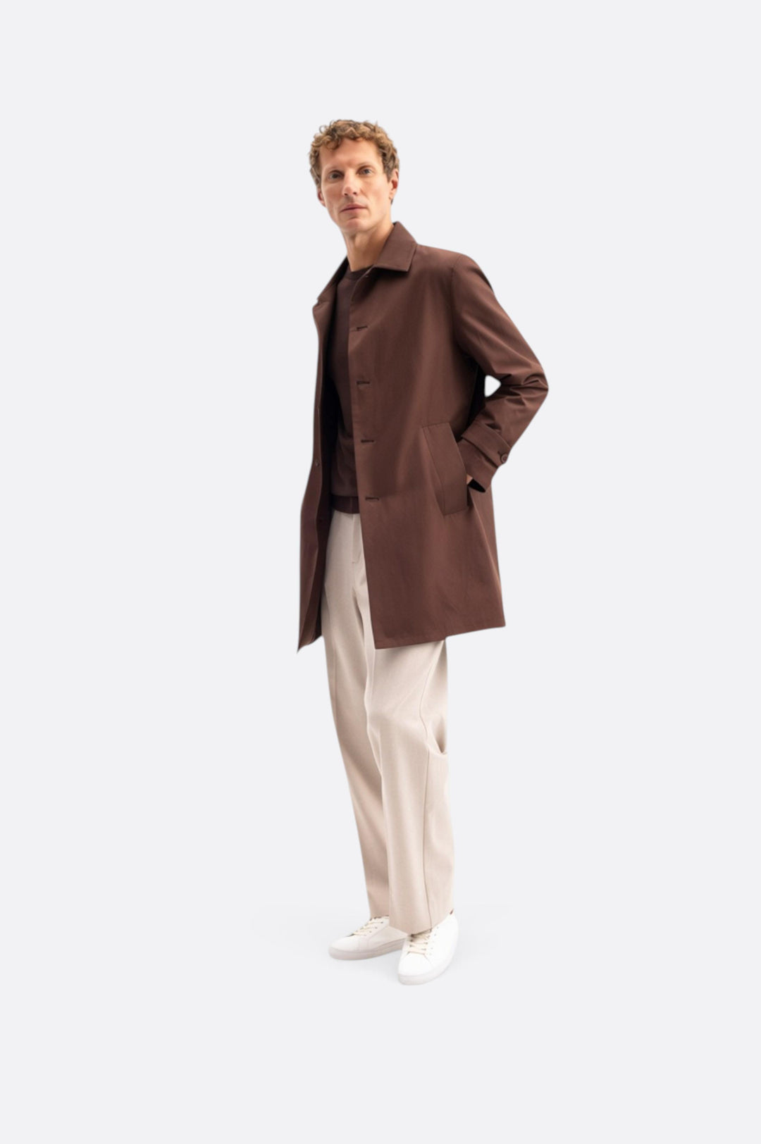 Giesto Trench-coat marron Regular Fit classique - Marron