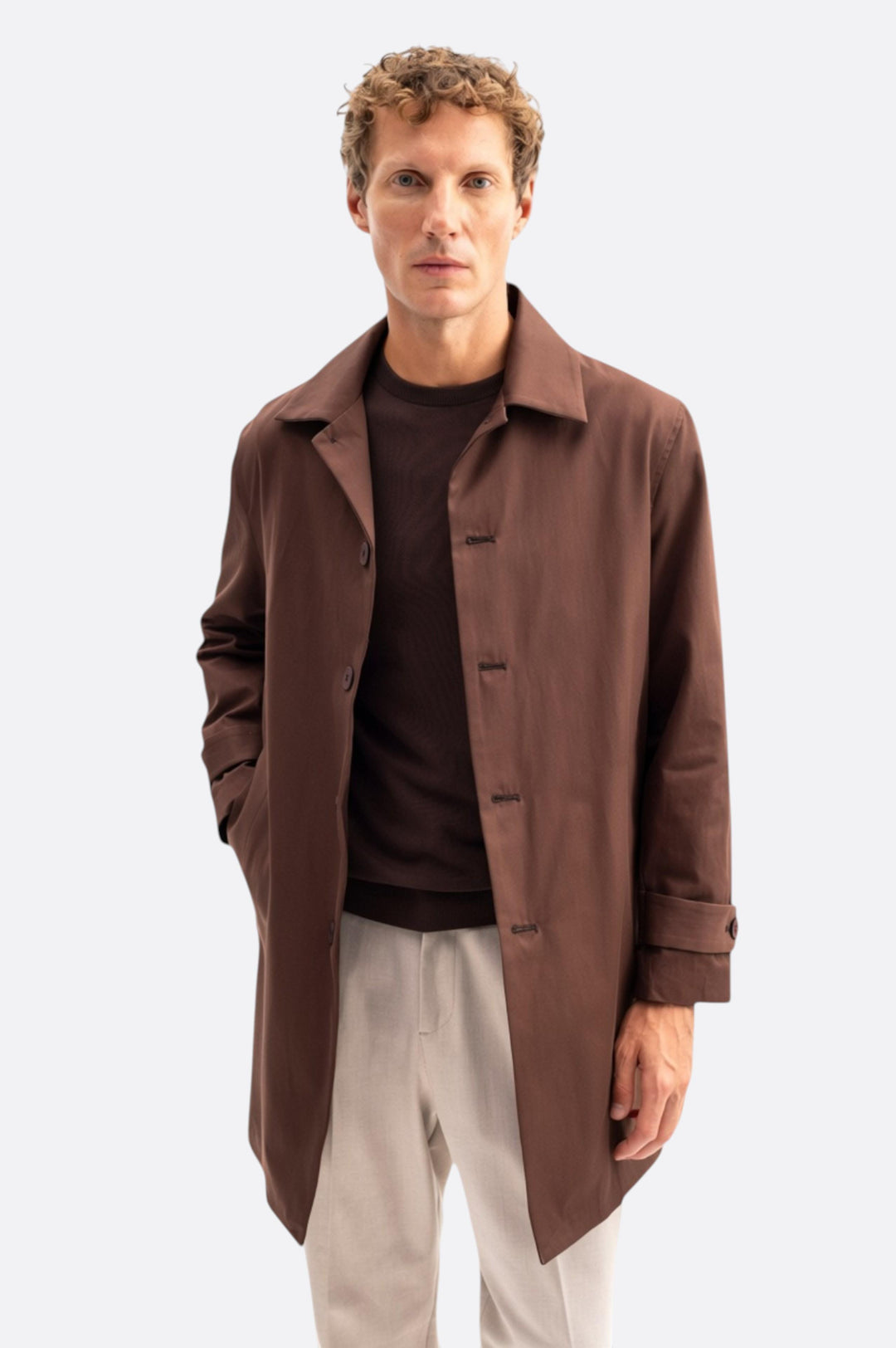 Giesto Trench-coat marron Regular Fit classique - Marron