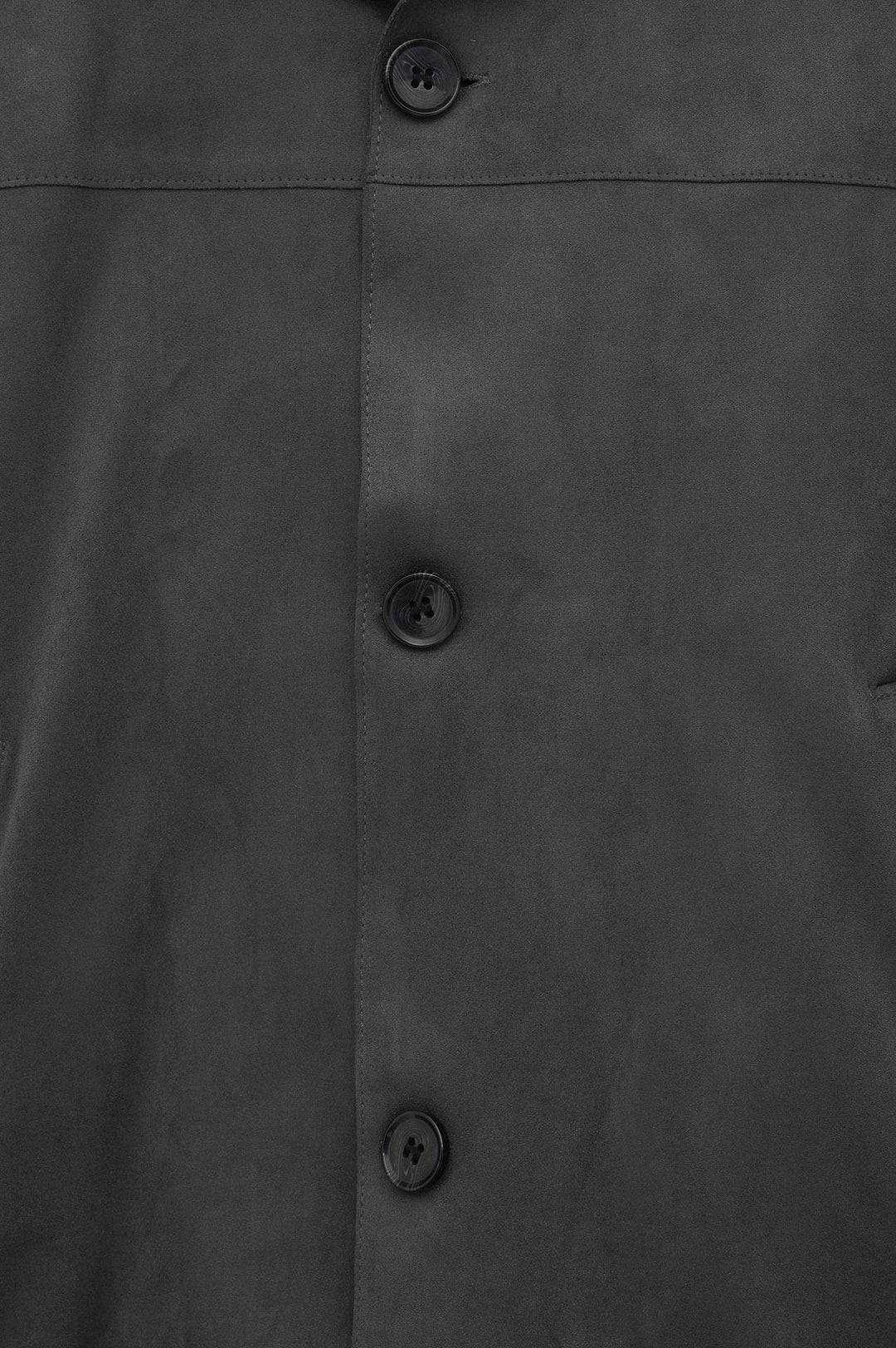 Giesto Veste en suède grise à col classique et boutons - Gris