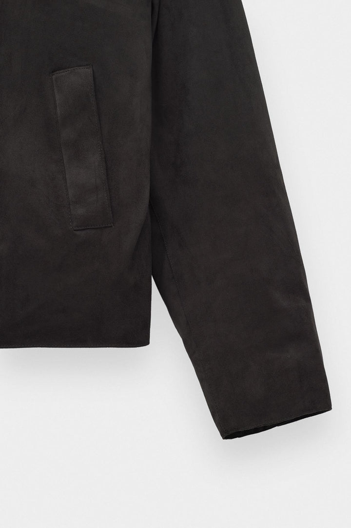 Giesto Veste en suède marron à col classique et boutons - Marron