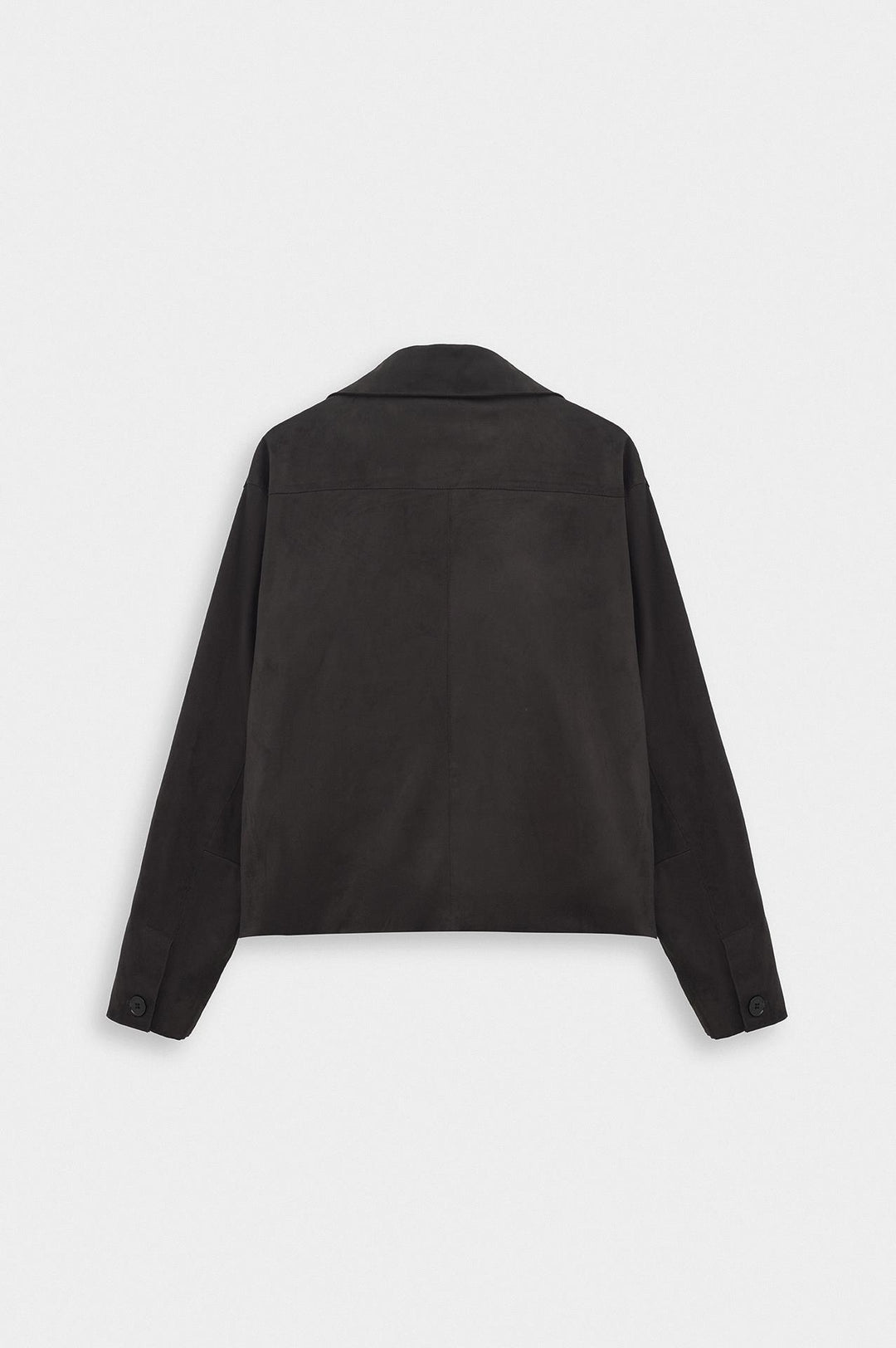 Giesto Veste en suède marron à col classique et boutons - Marron