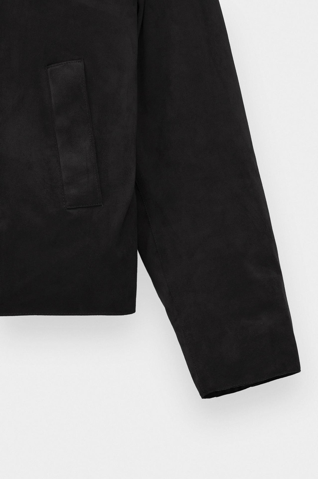 Giesto Veste en suède noire à col classique et boutons - Noir