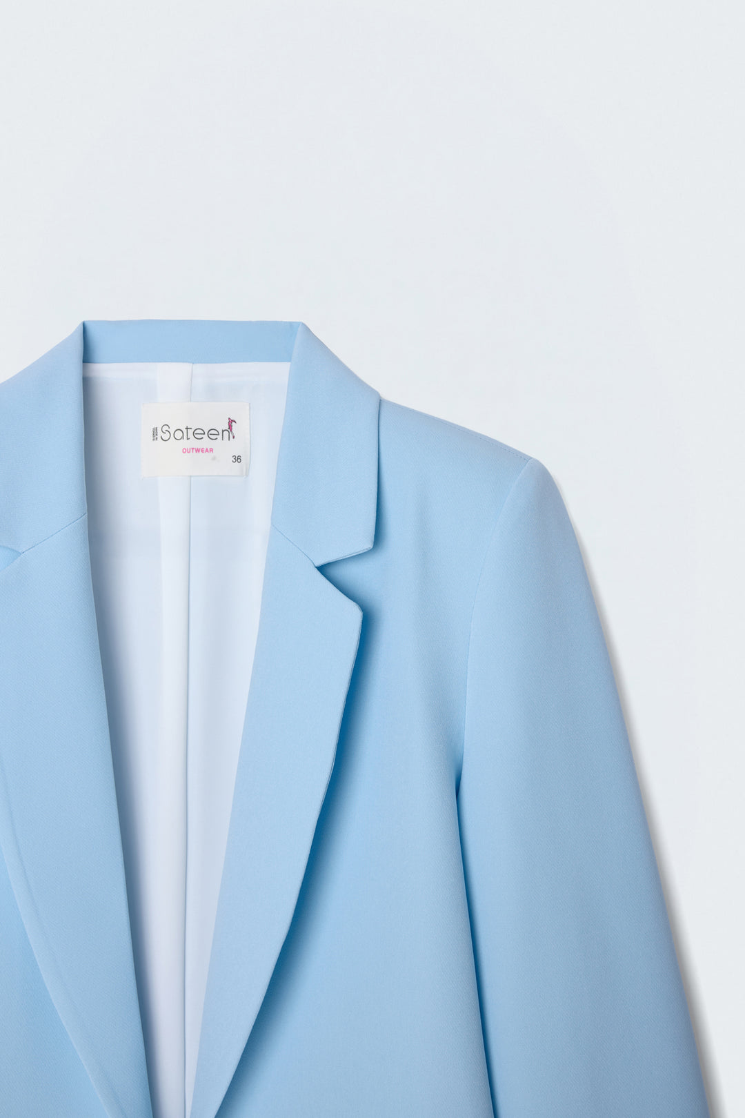 Sateen Veste longue à col classique - bebe Bleu