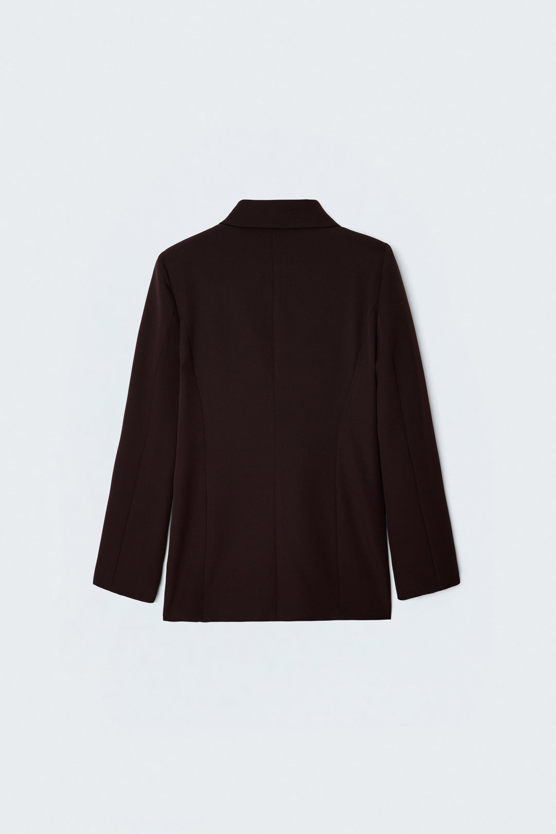 Sateen Veste longue à col classique - Marron