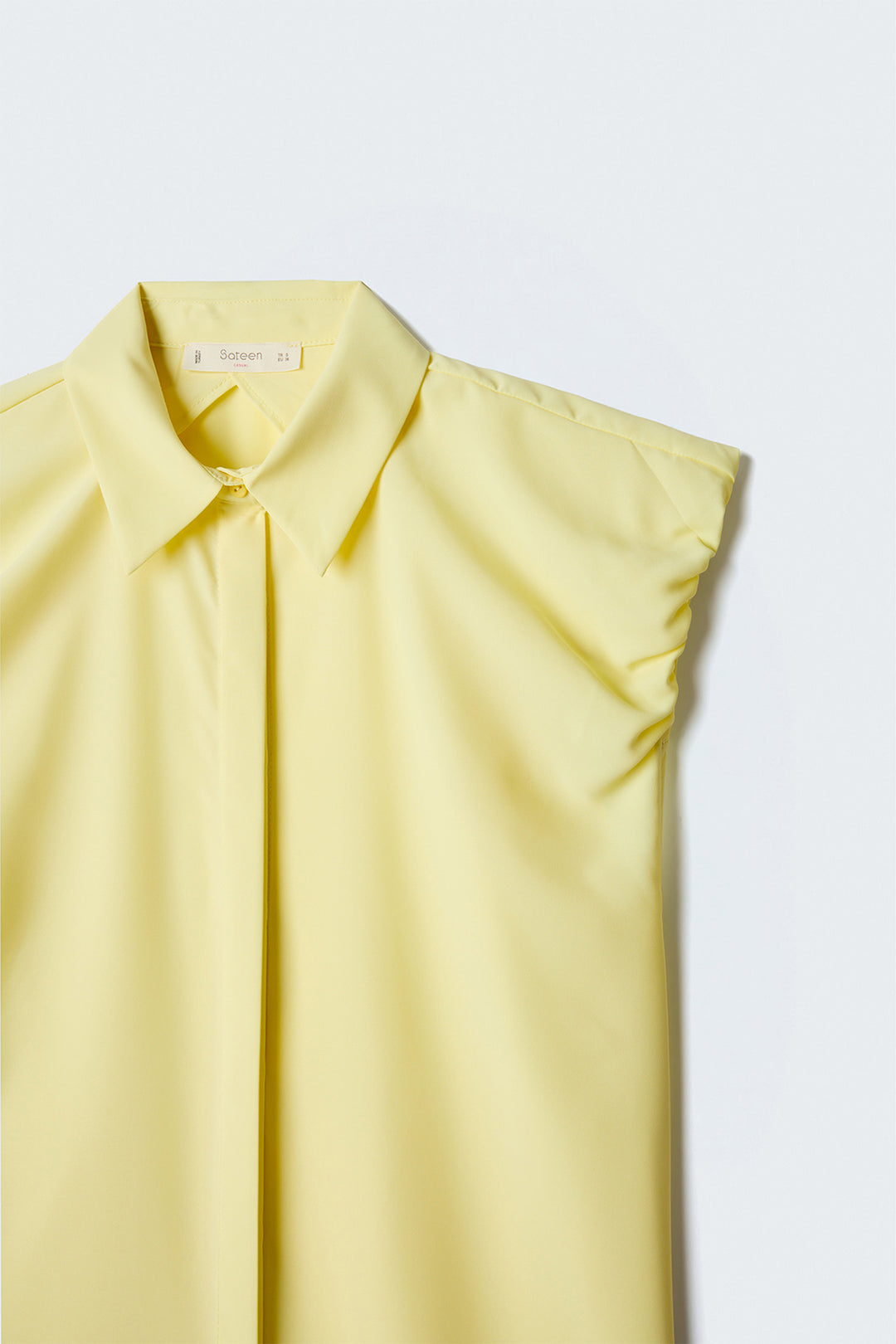 Sateen Chemise à manches - Jaune