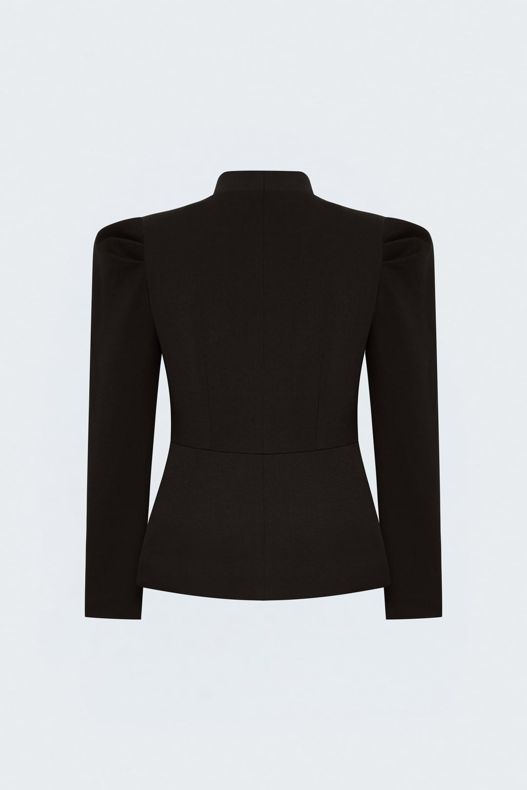 Sateen Veste Courte à Détails de Manches - Marron