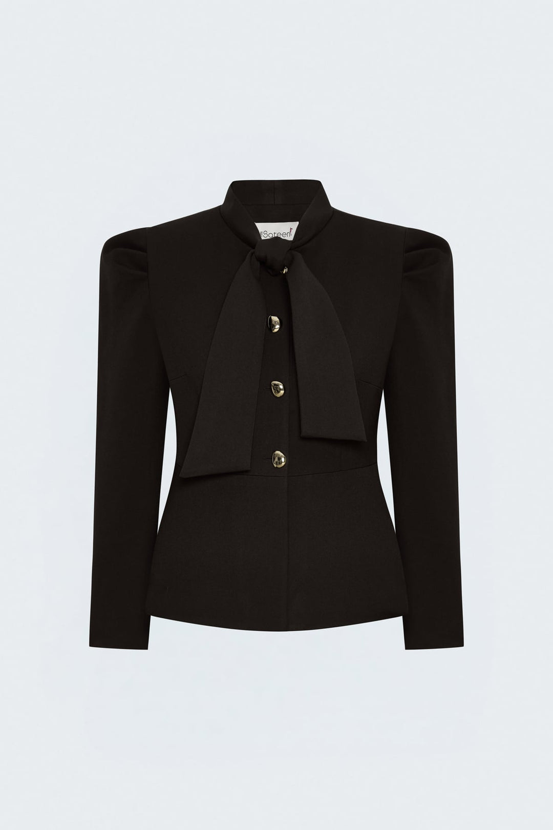 Sateen Veste Courte à Détails de Manches - Marron