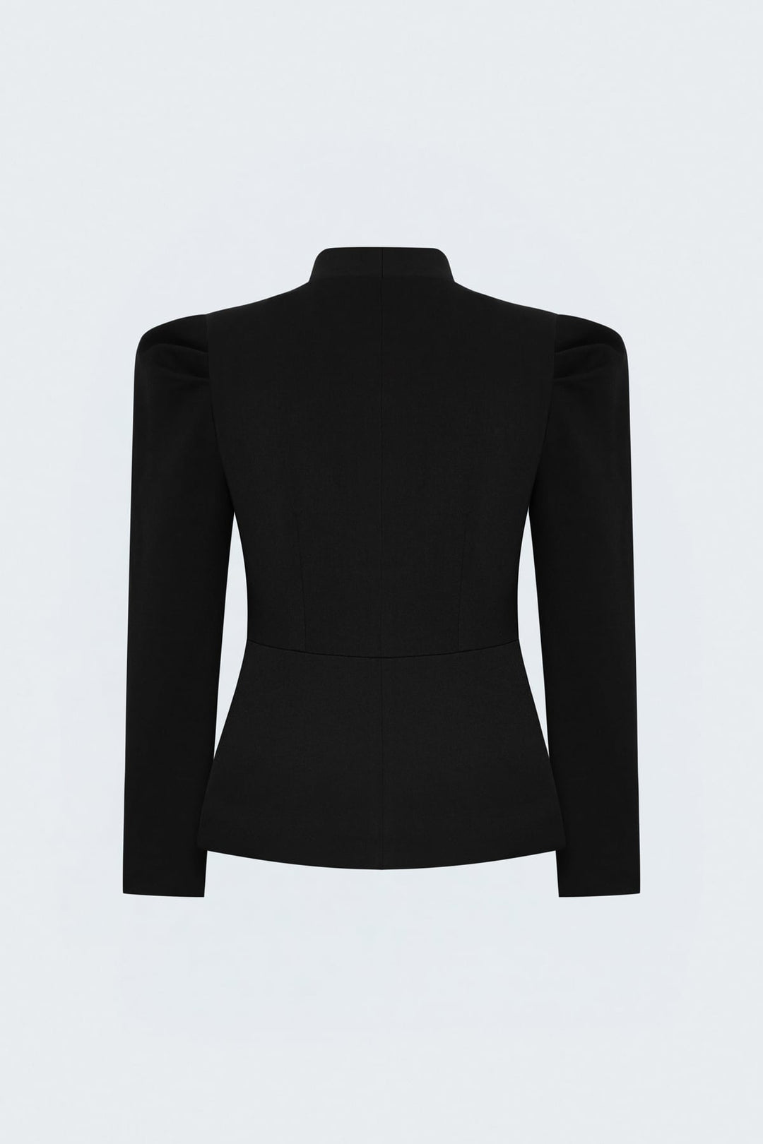 Sateen Veste Courte à Détails de Manches - Noir
