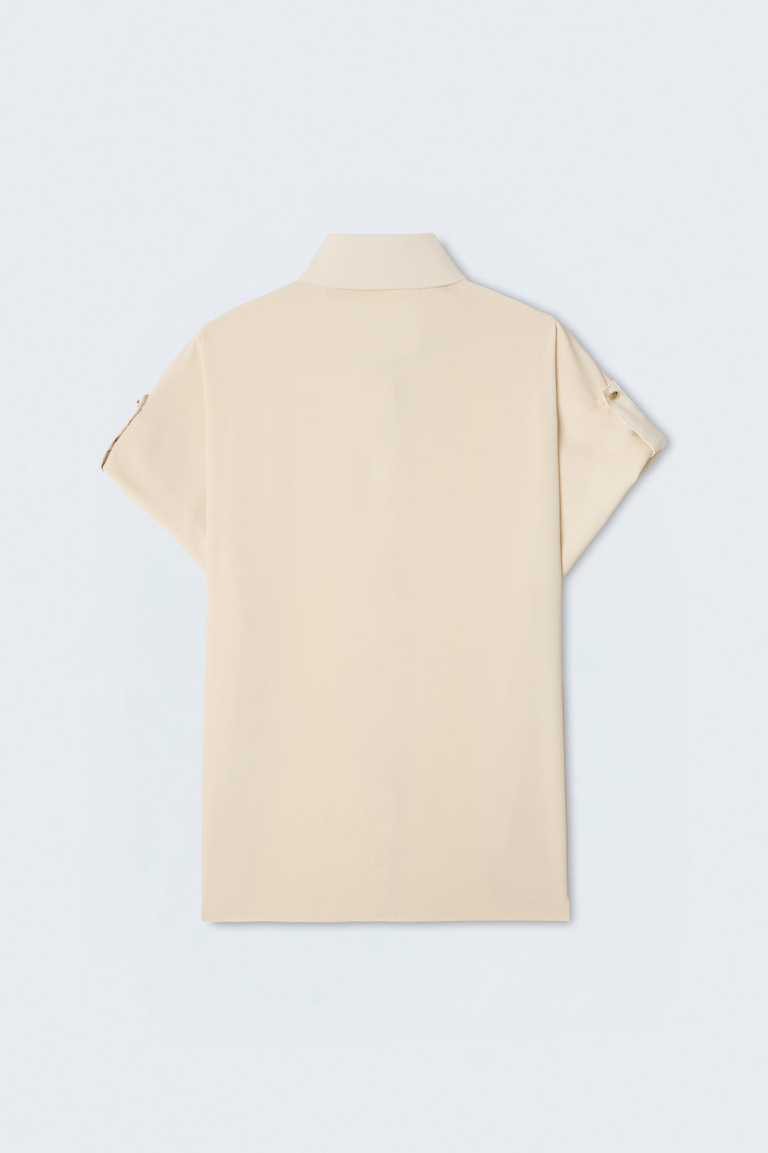Sateen Chemise ample à détails de manches - Beige