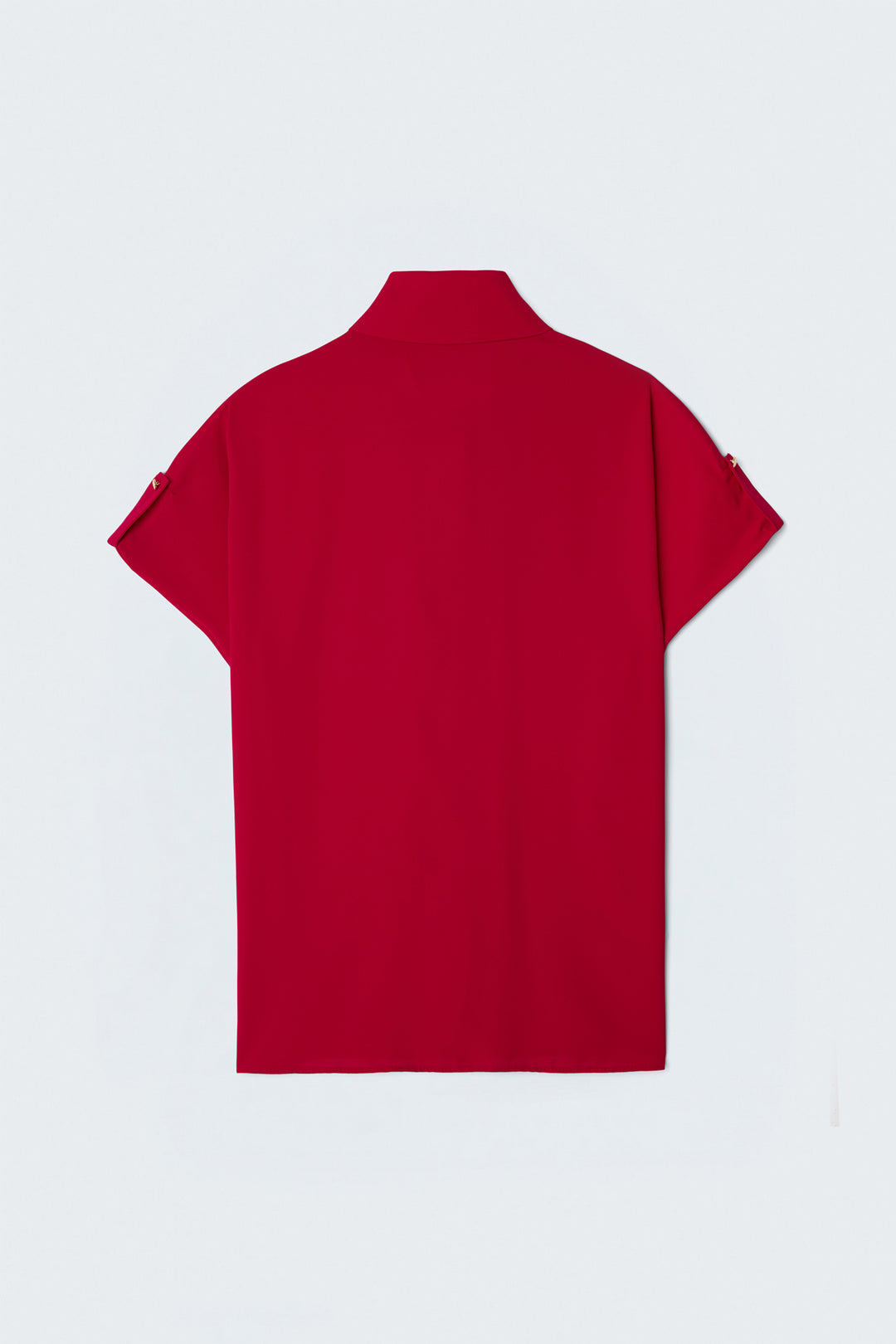 Sateen Chemise ample avec détail aux manches - Rouge