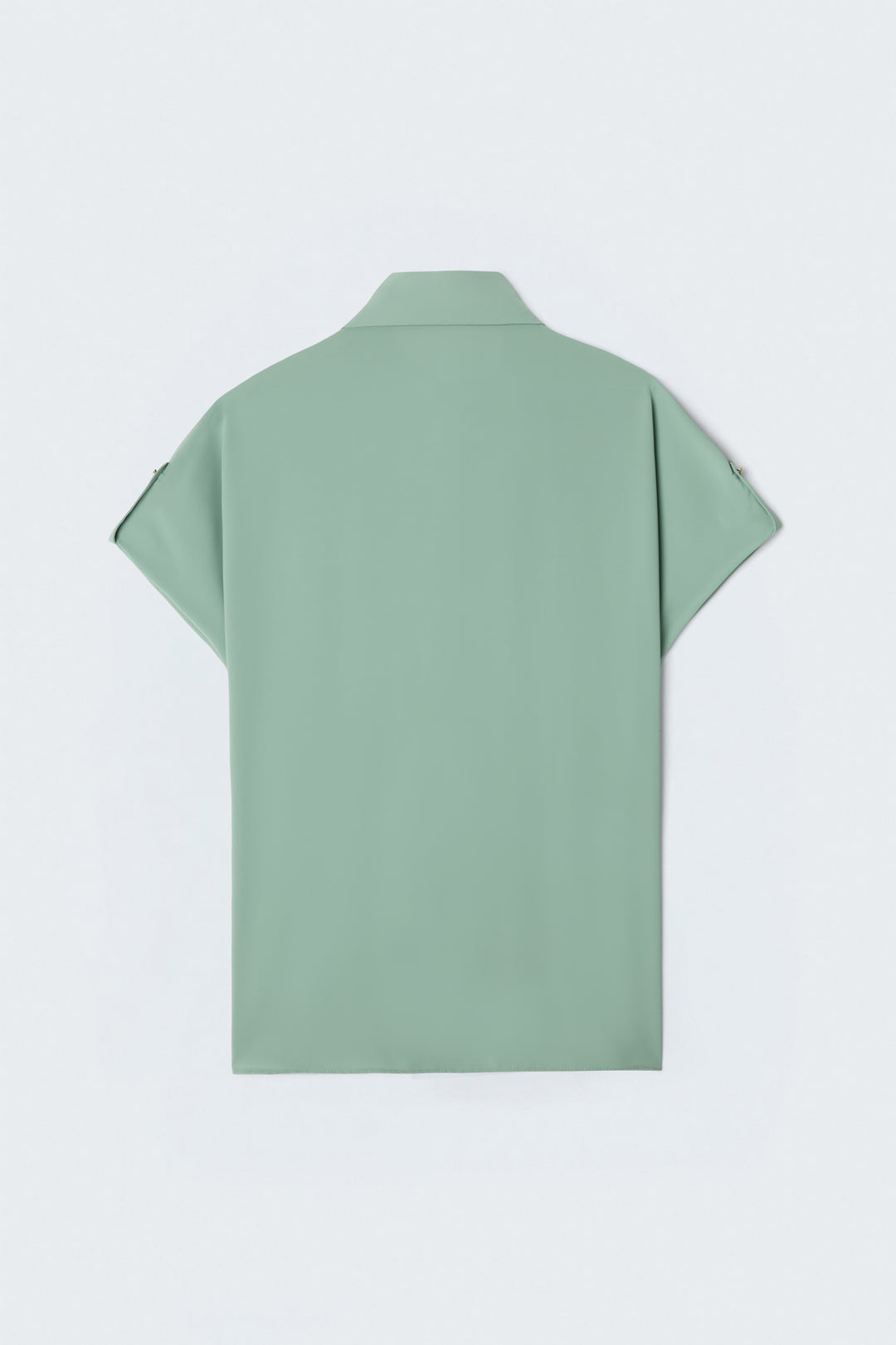 Sateen Chemise Ample à Détail Manches - Menthe