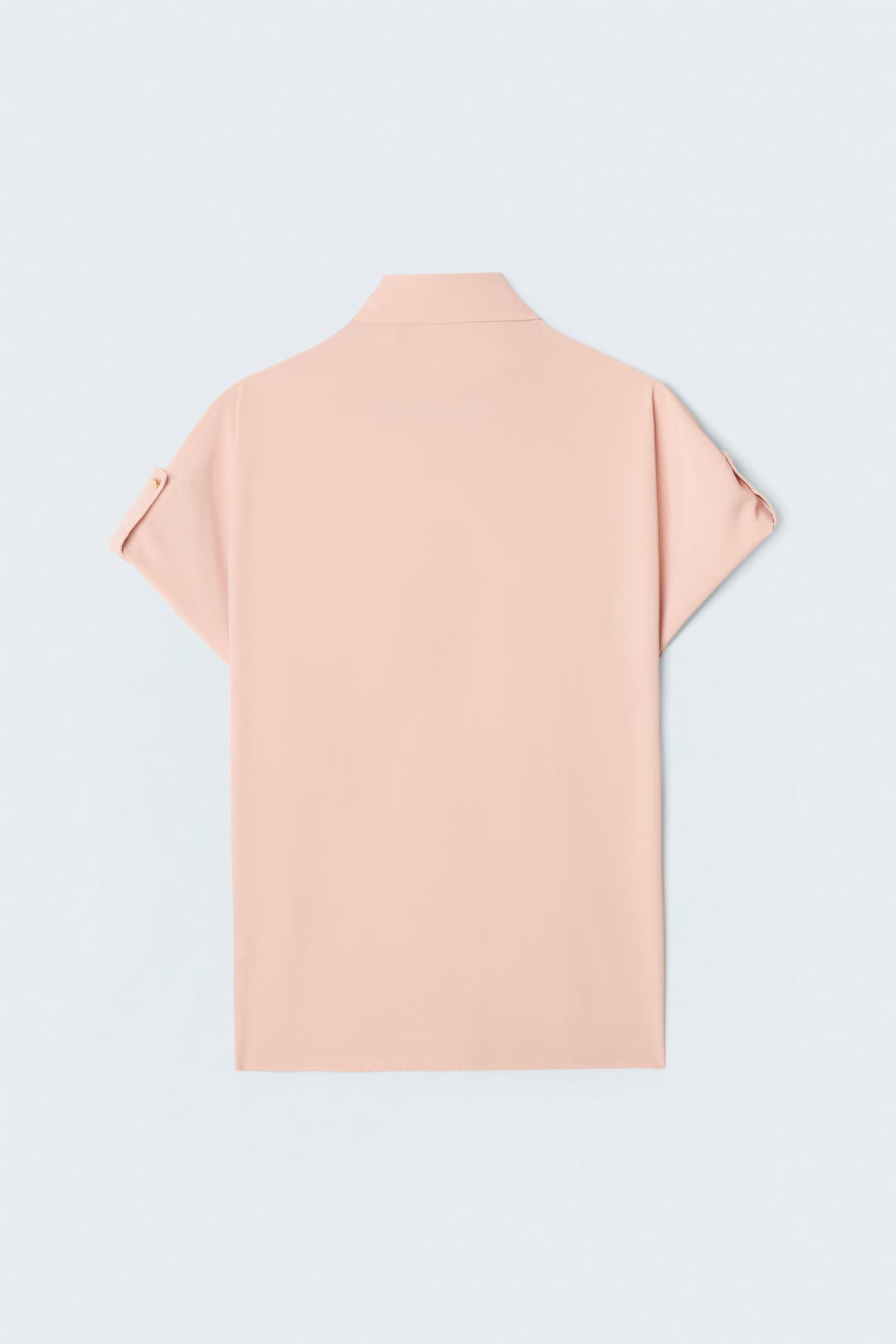 Sateen Chemise Ample à Détail Manches - Poudre