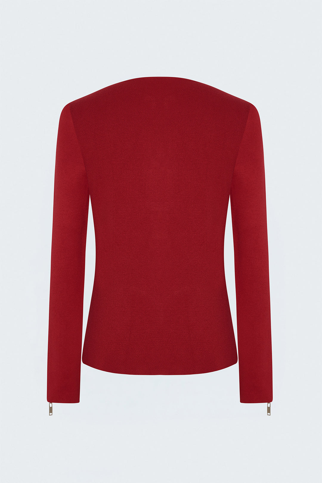 Sateen Gilet avec Détails de Fermeture Éclair aux Manches - Rouge