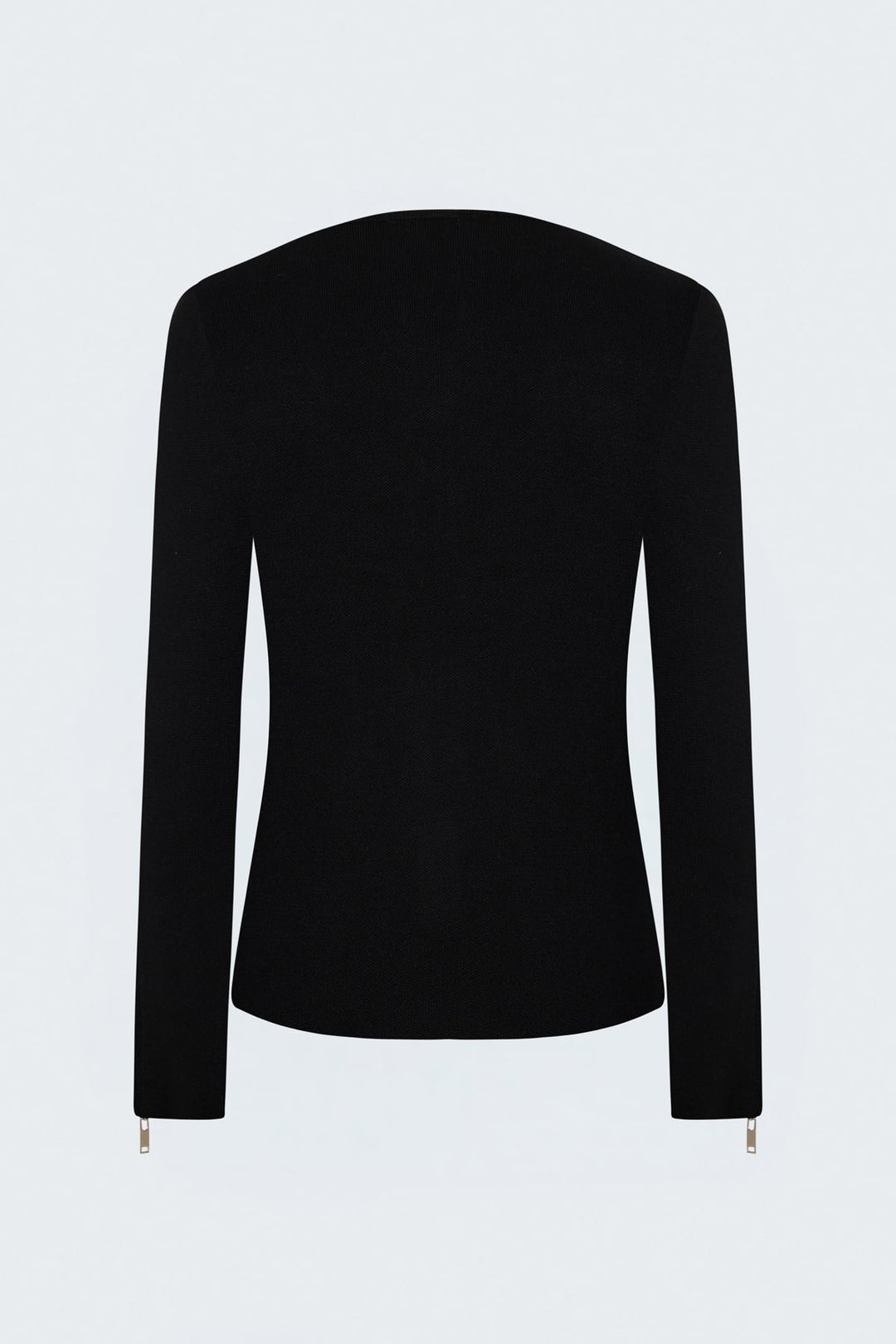 Sateen Gilet avec Détails de Fermeture Éclair aux Manches - Noir