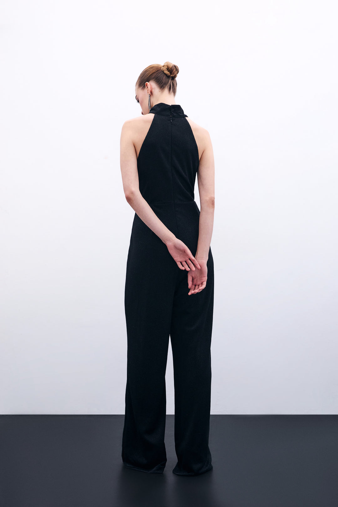 Sateen Combinaison sans manches brillante - Noir