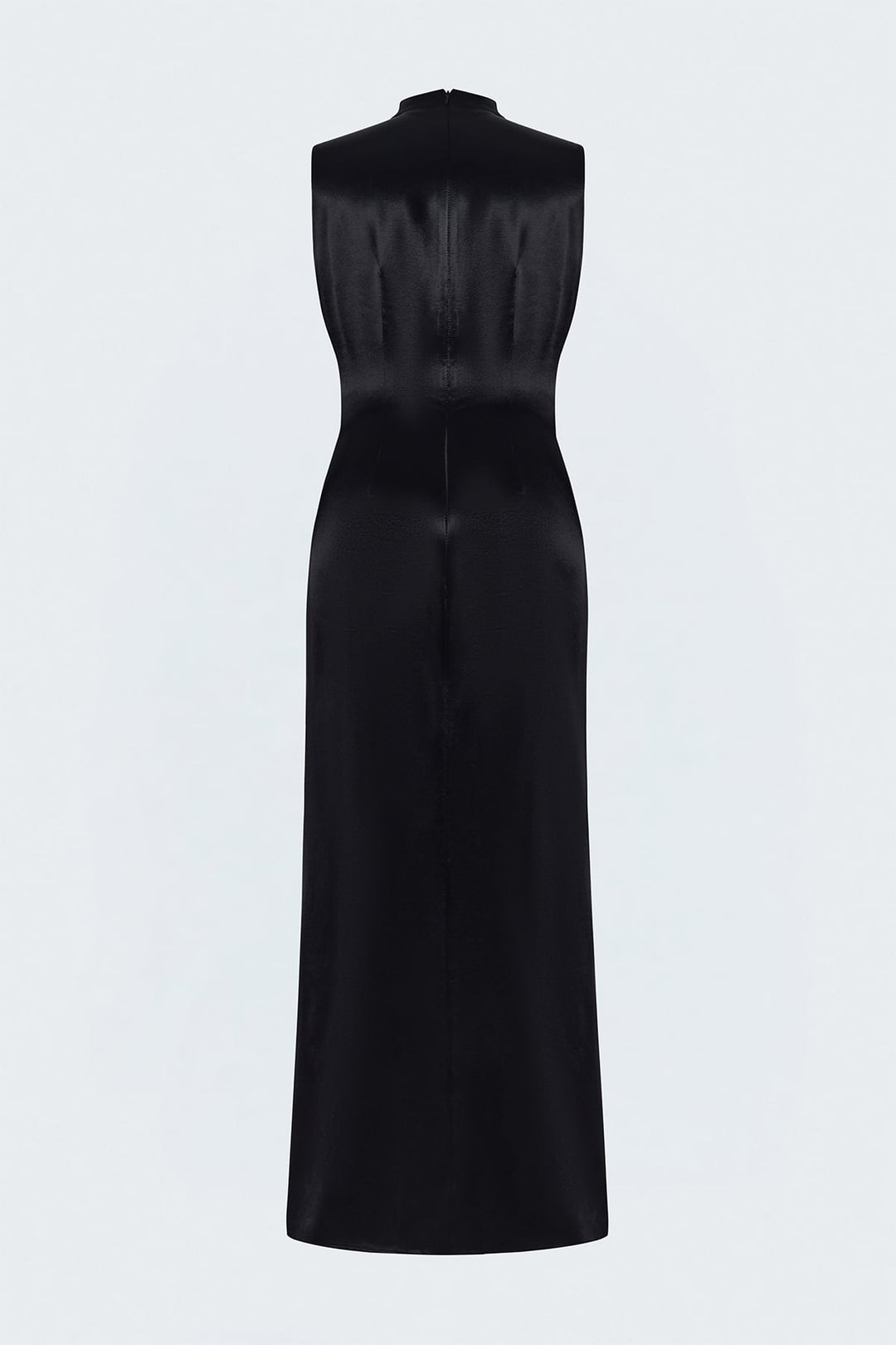 Sateen Robe Sans Manches en Satin - Noir