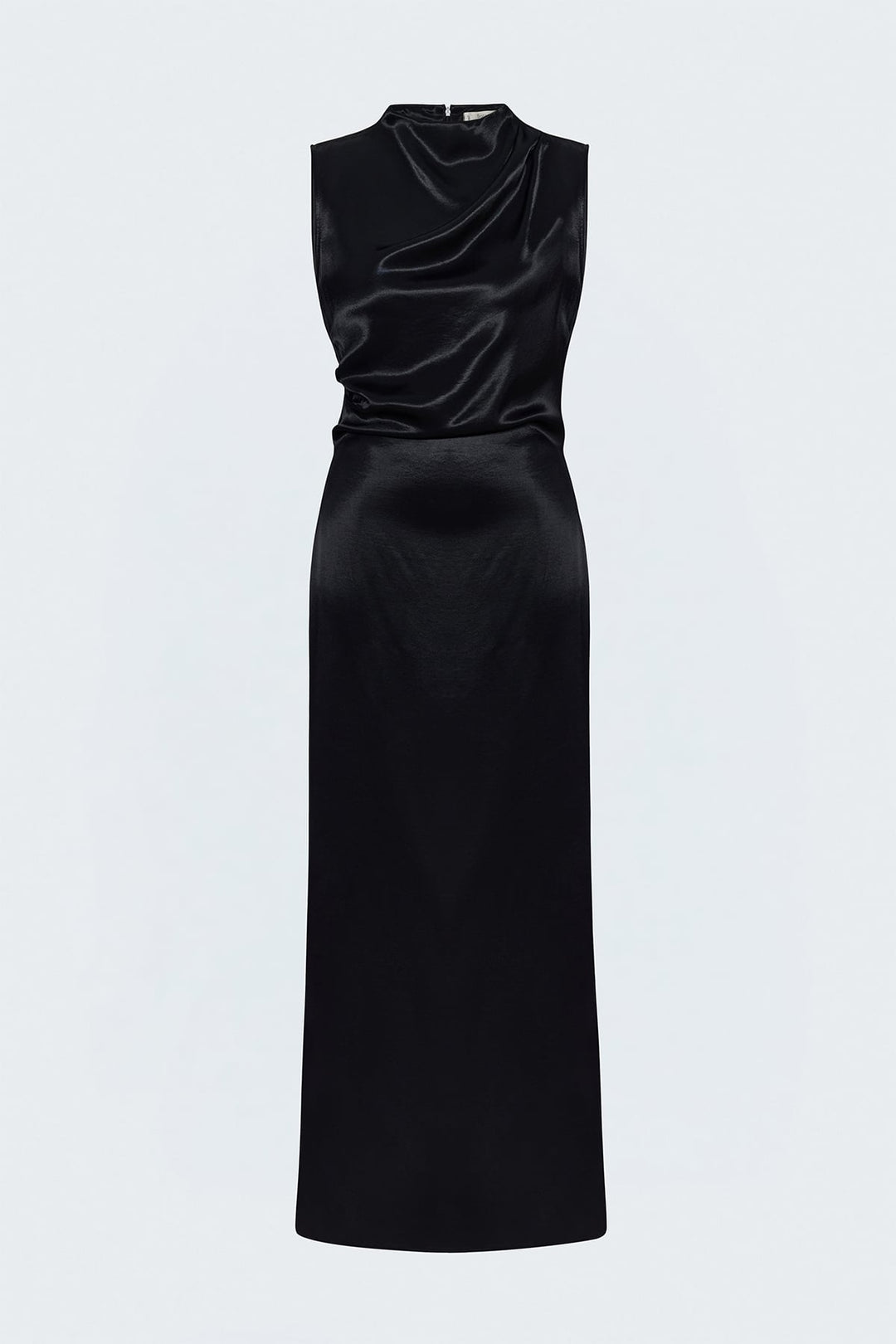 Sateen Robe Sans Manches en Satin - Noir