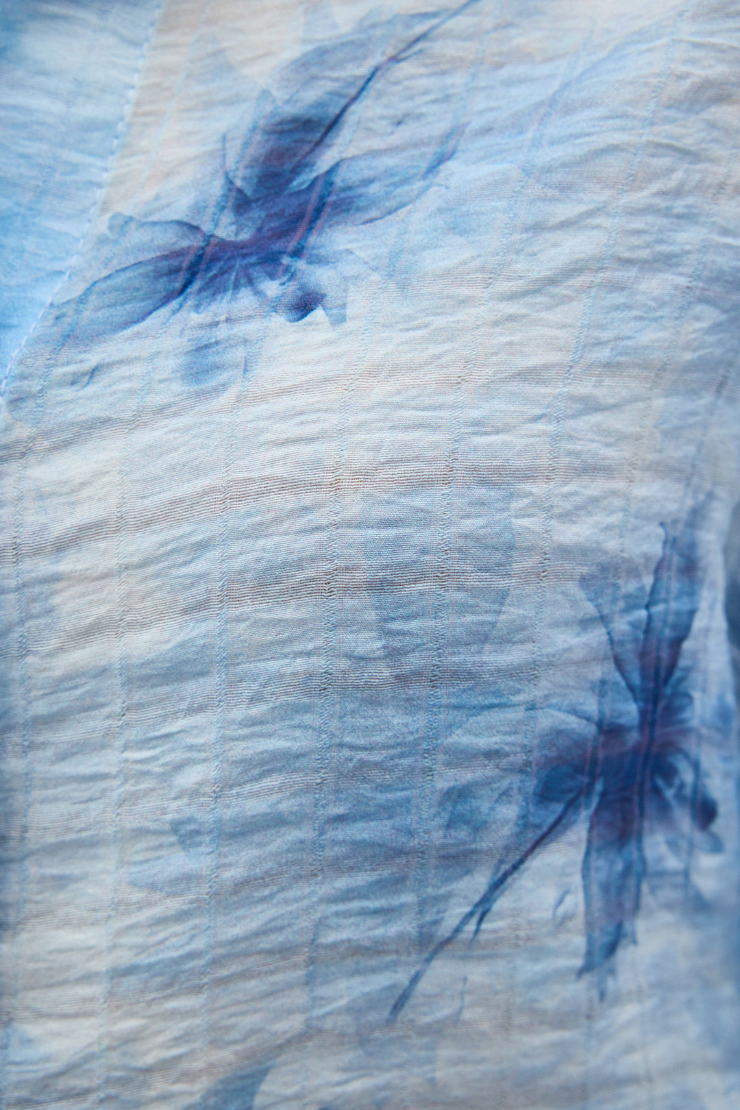 Sateen Chemise Fine à Manches Relevées - Bleu