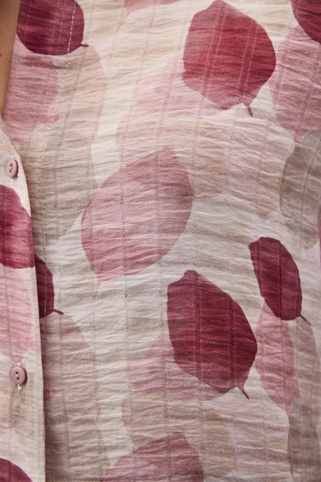 Sateen Chemise Fine à Manches Roulées - Prune
