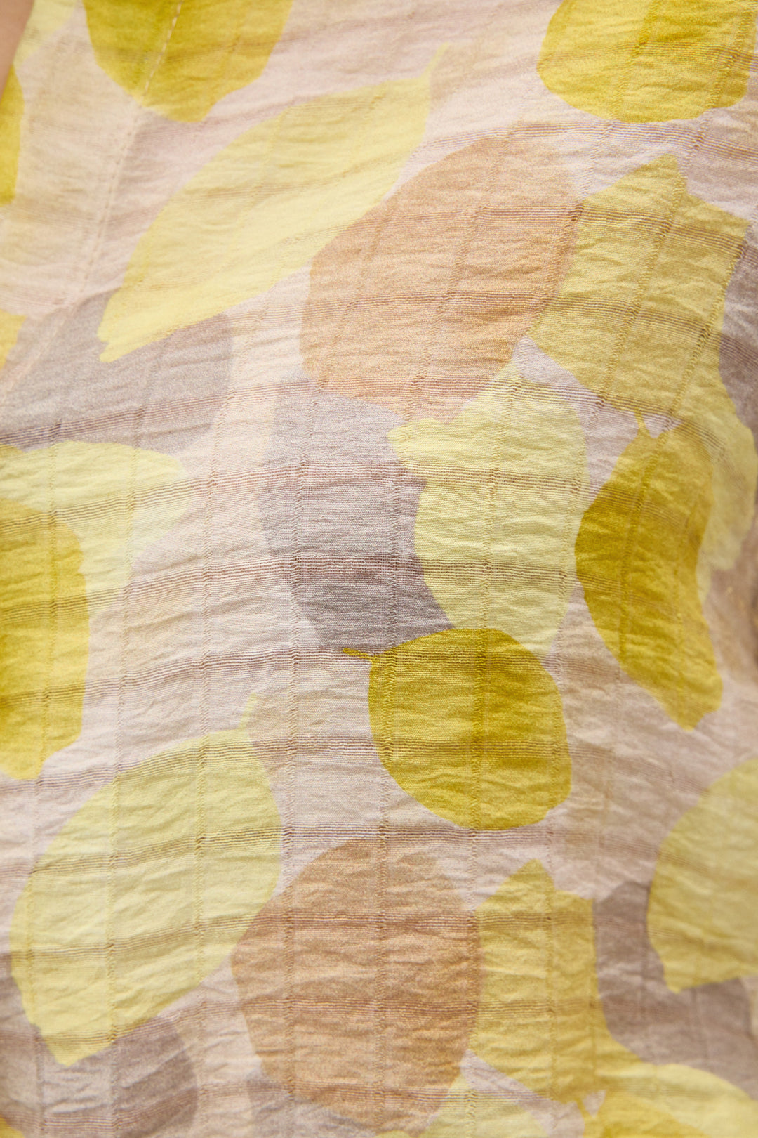 Sateen Chemise Fine à Manches Roulées - Jaune