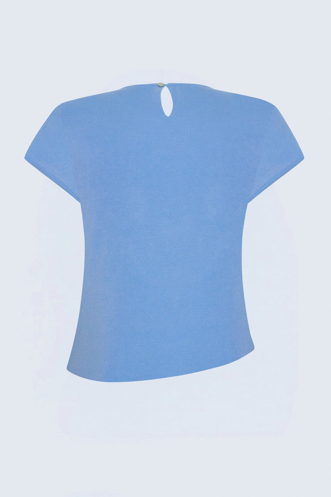 Sateen Tricot à Manches Courtes avec Collier - bebe Bleu