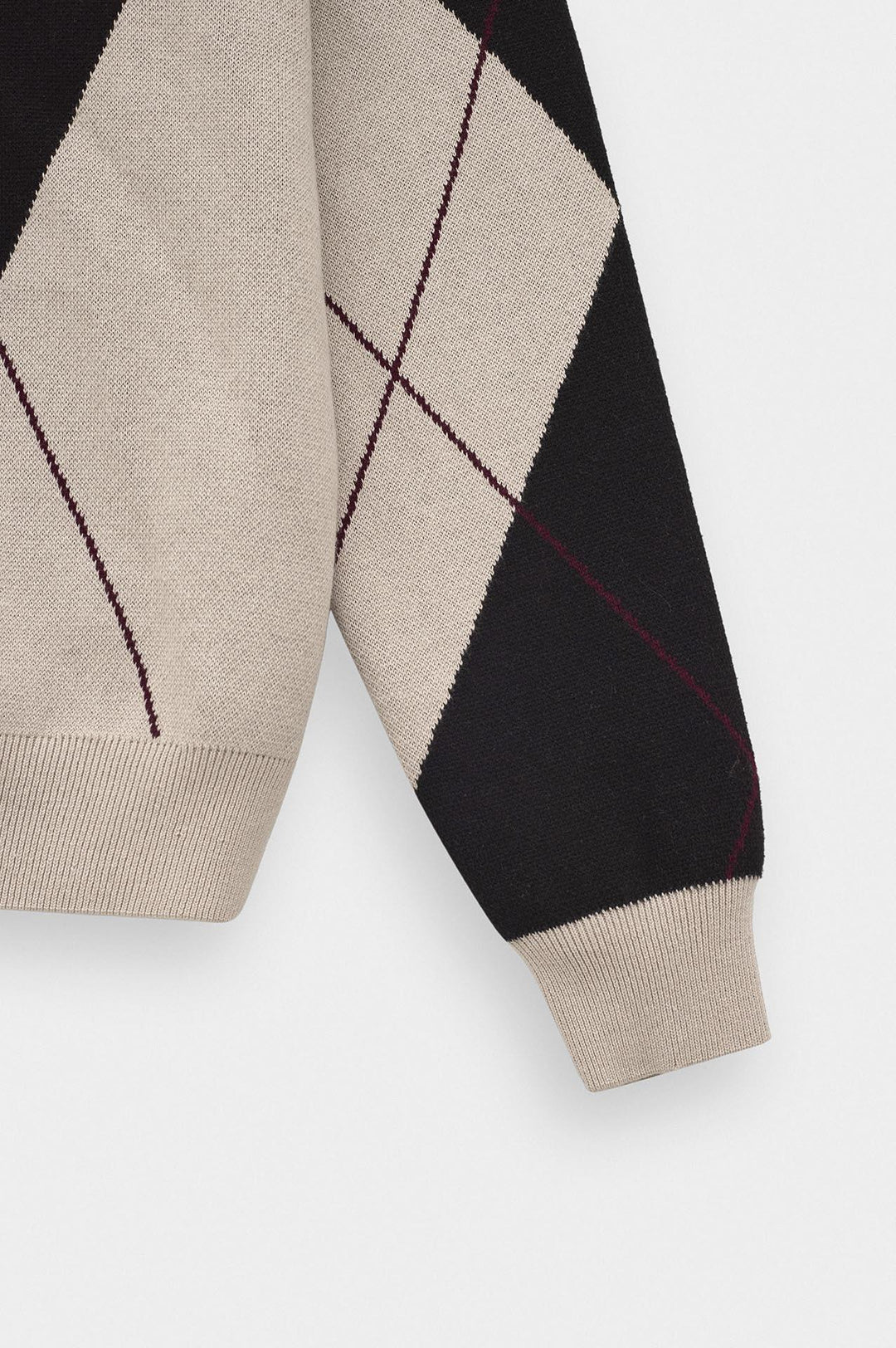 Giesto Gilet en tricot beige à boutons avec motif contrasté - Beige