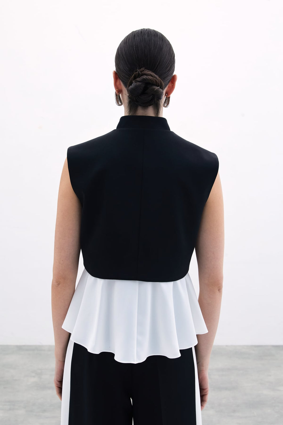 Sateen Veste courte contrastée - Noir
