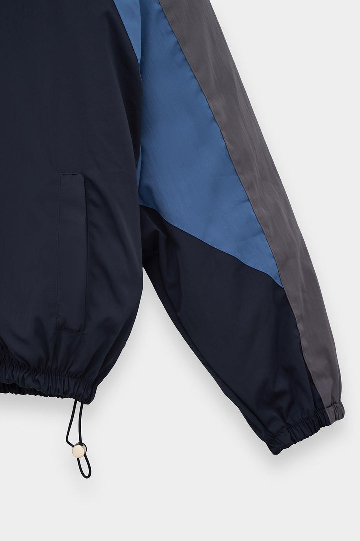 Giesto Veste en suède bleu marine à pièces contrastées - Bleu marine