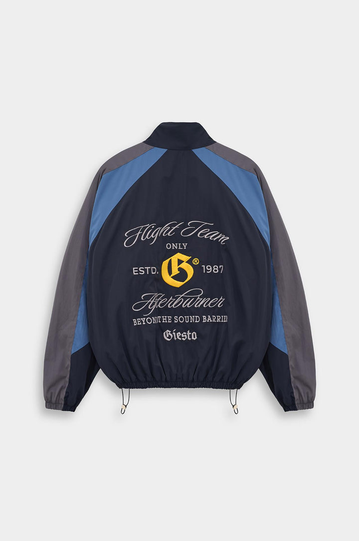 Giesto Veste en suède bleu marine à pièces contrastées - Bleu marine
