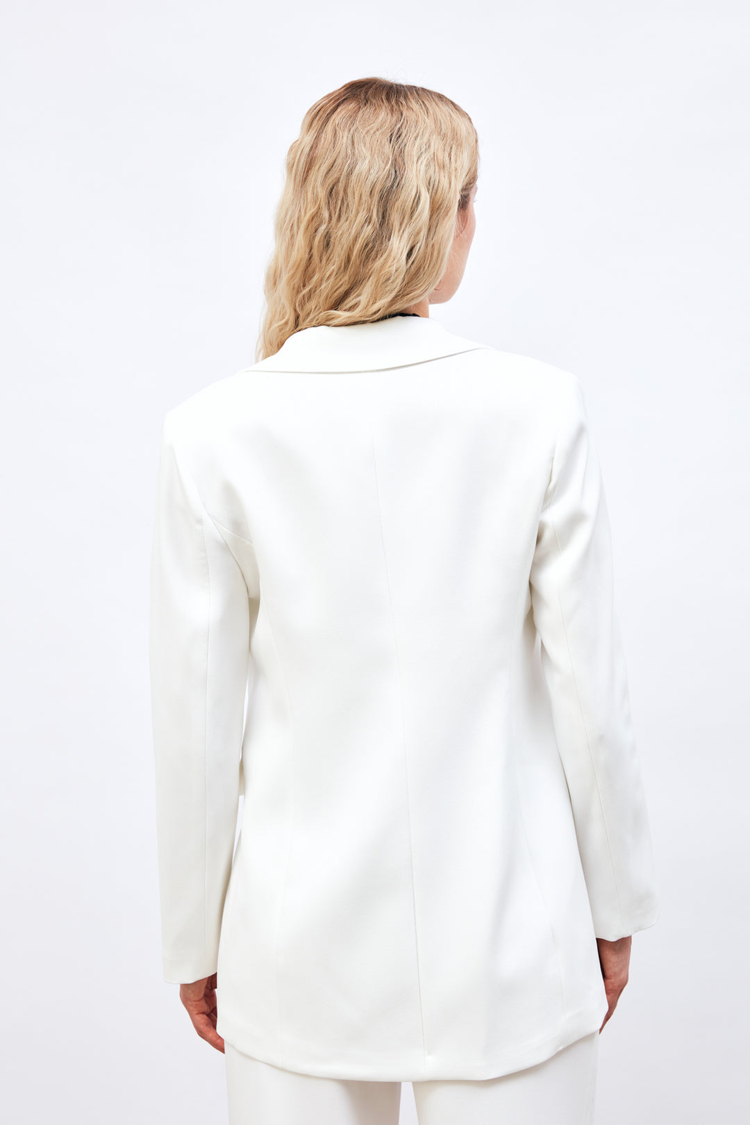 Sateen Veste ample contrastée - Écru