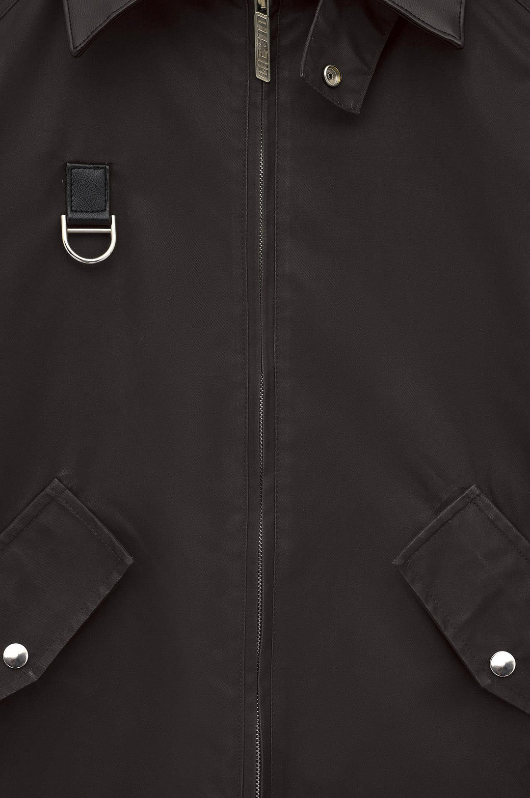 Giesto Veste courte en coton ciré marron à col contrasté - Marron