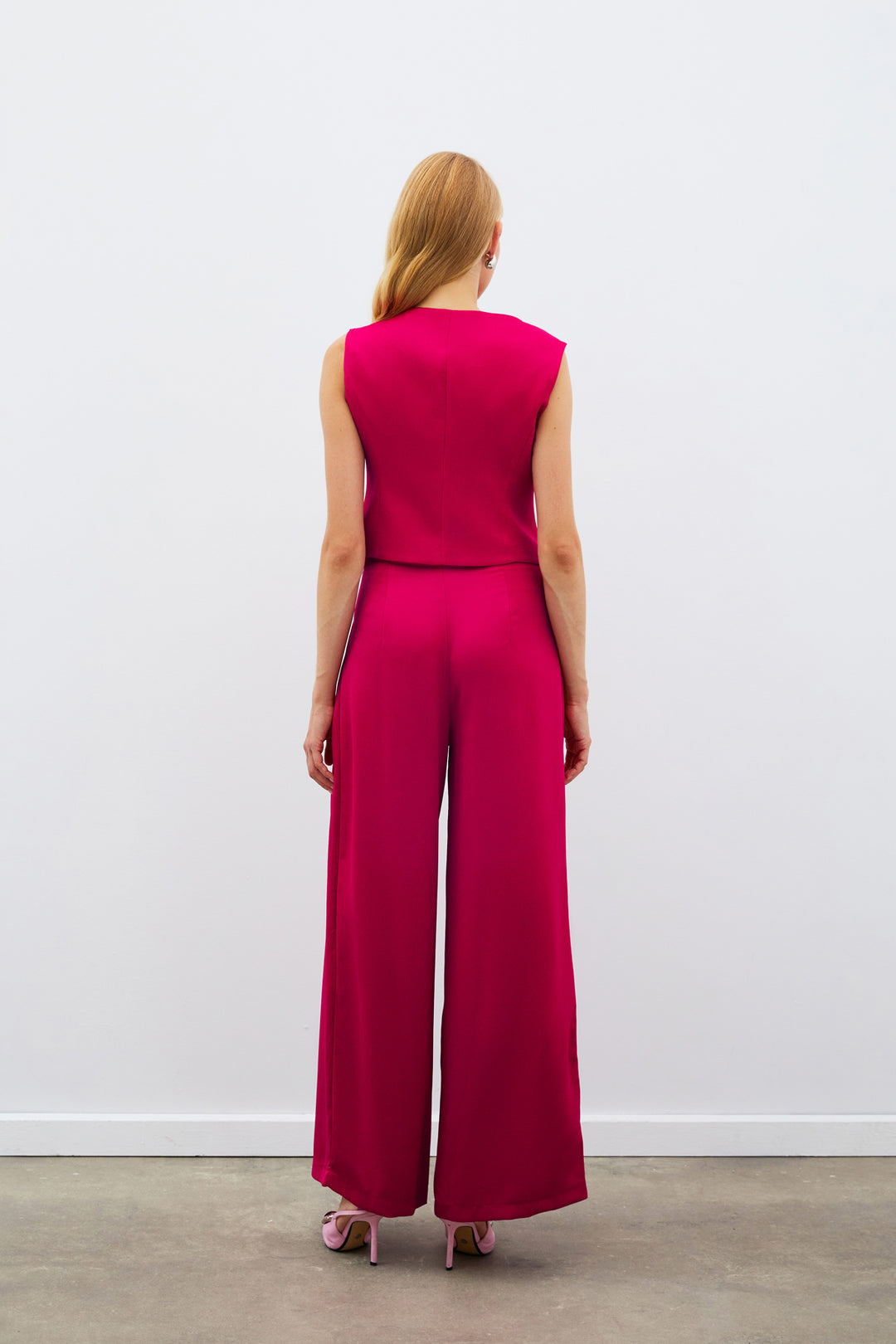 Sateen Gilet en satin crêpe - Corail