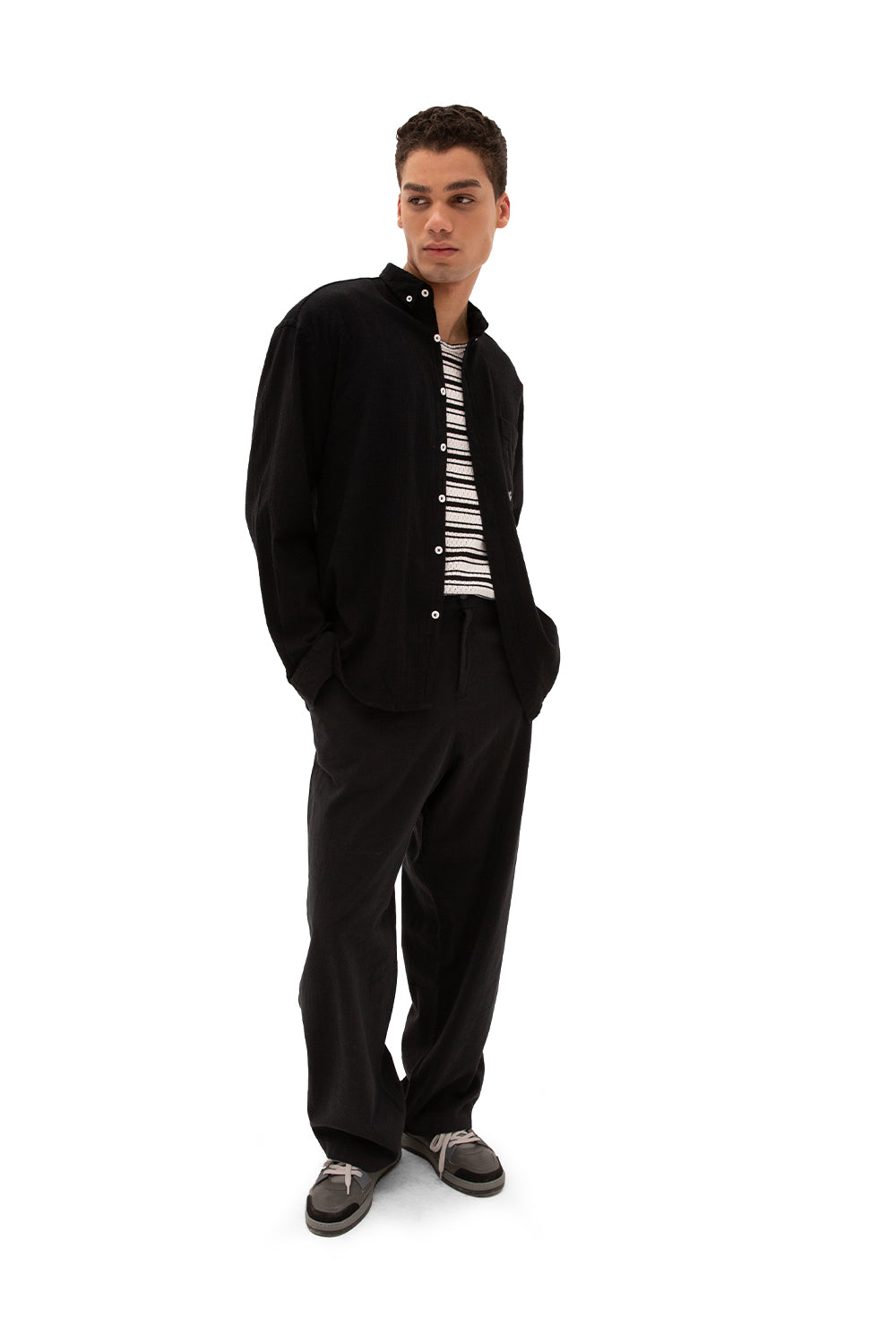 Giesto Chemise en crêpe - Noir