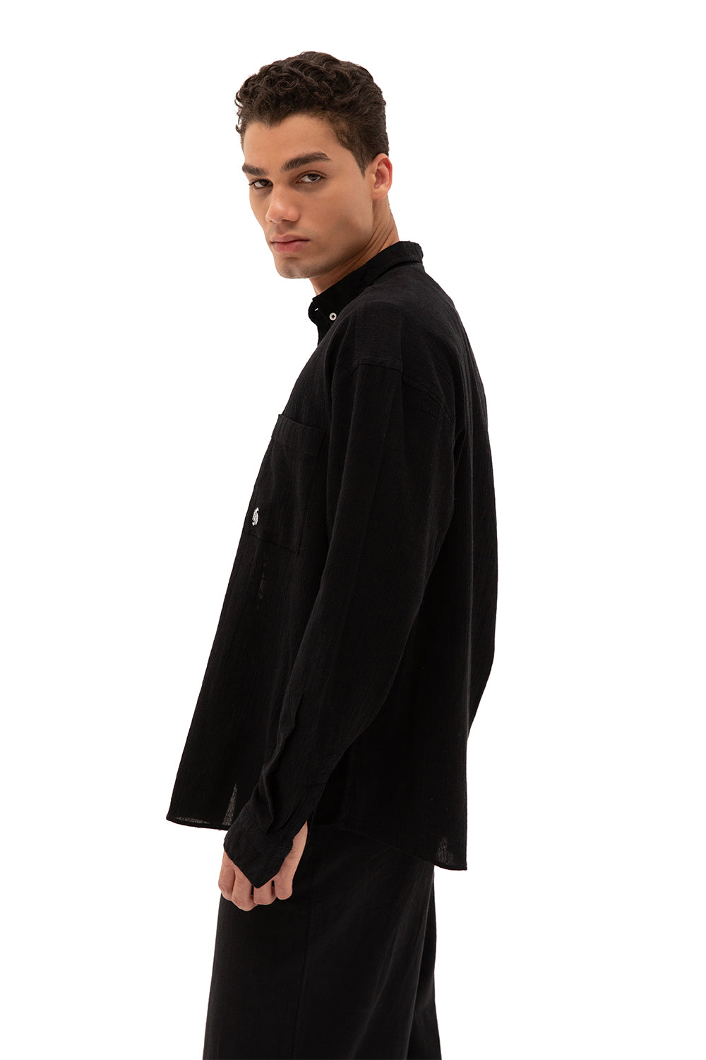 Giesto Chemise en crêpe - Noir
