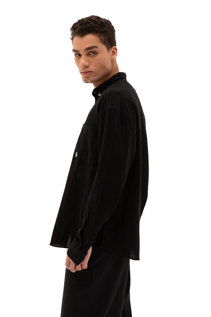 Giesto Chemise en crêpe - Noir