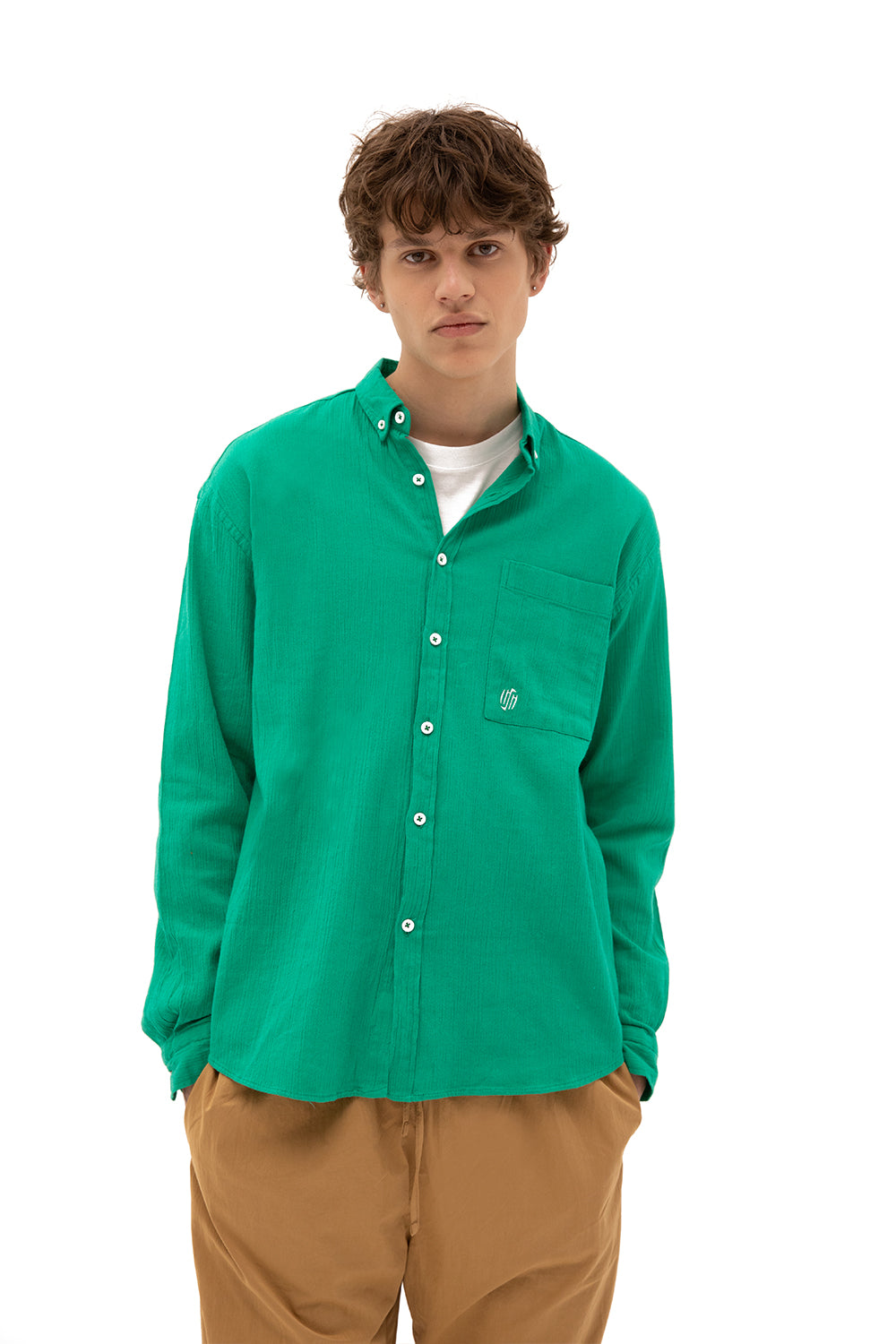 Giesto Chemise en crêpe - Vert
