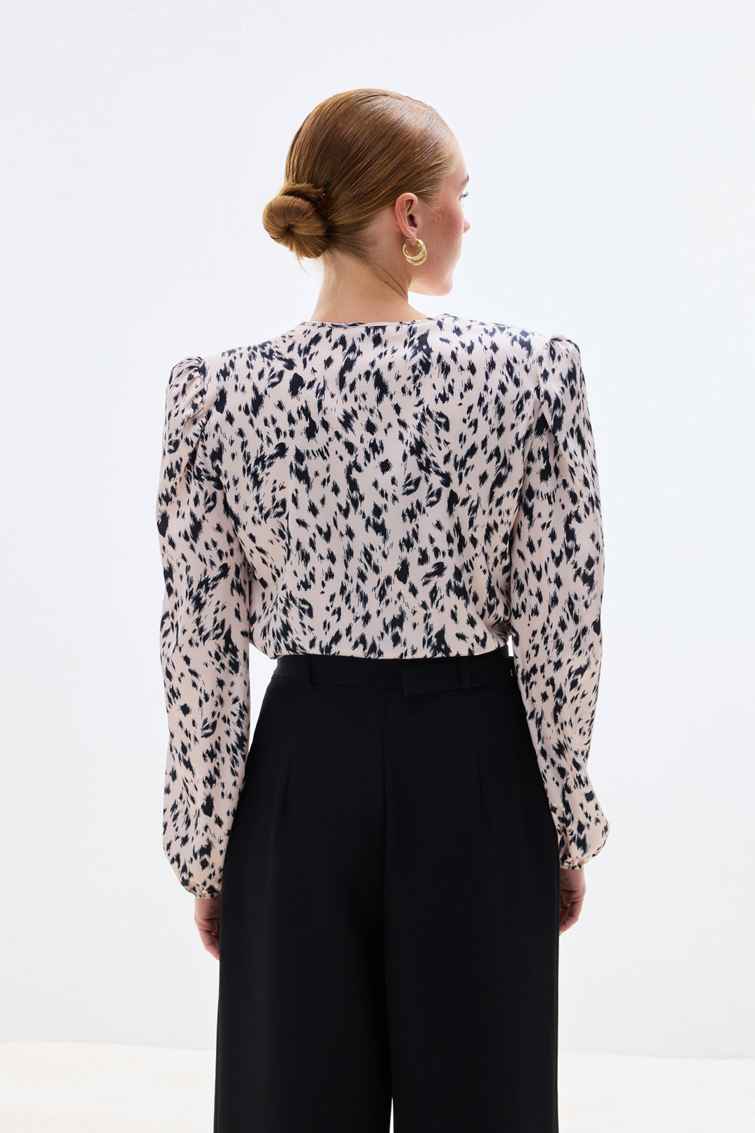 Sateen Blouse Bodysuit Croisée - Écru
