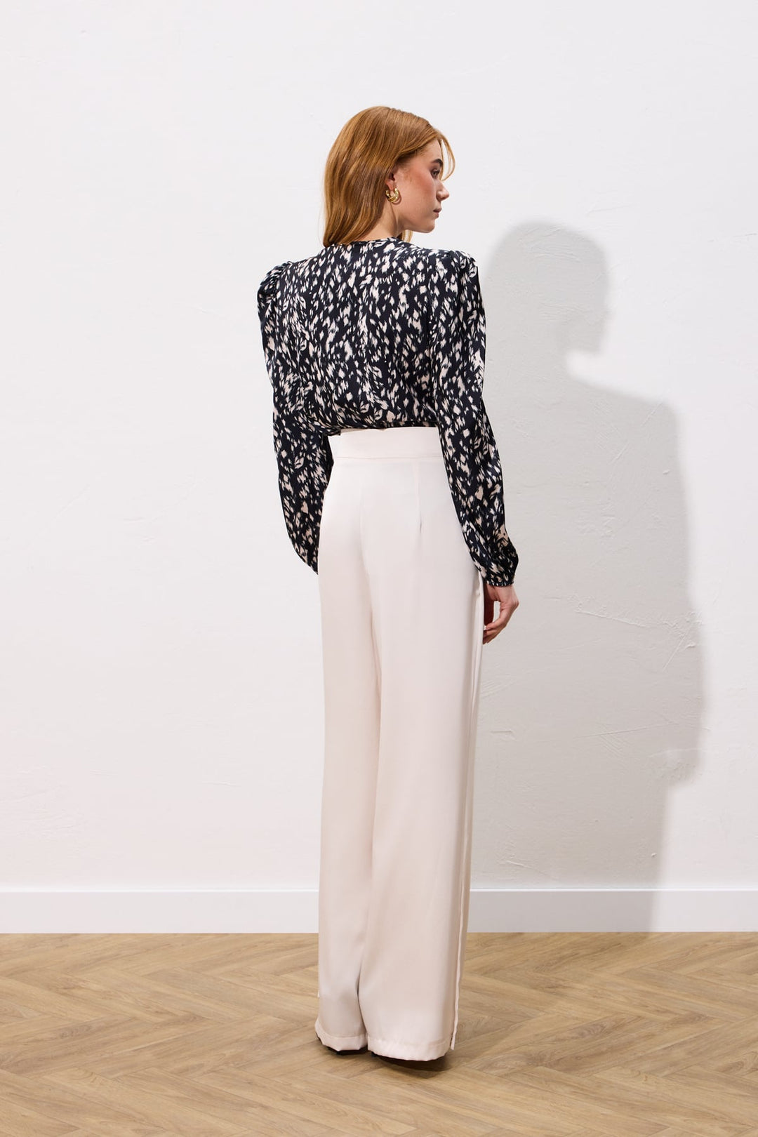 Sateen Blouse Bodysuit Croisée - Noir