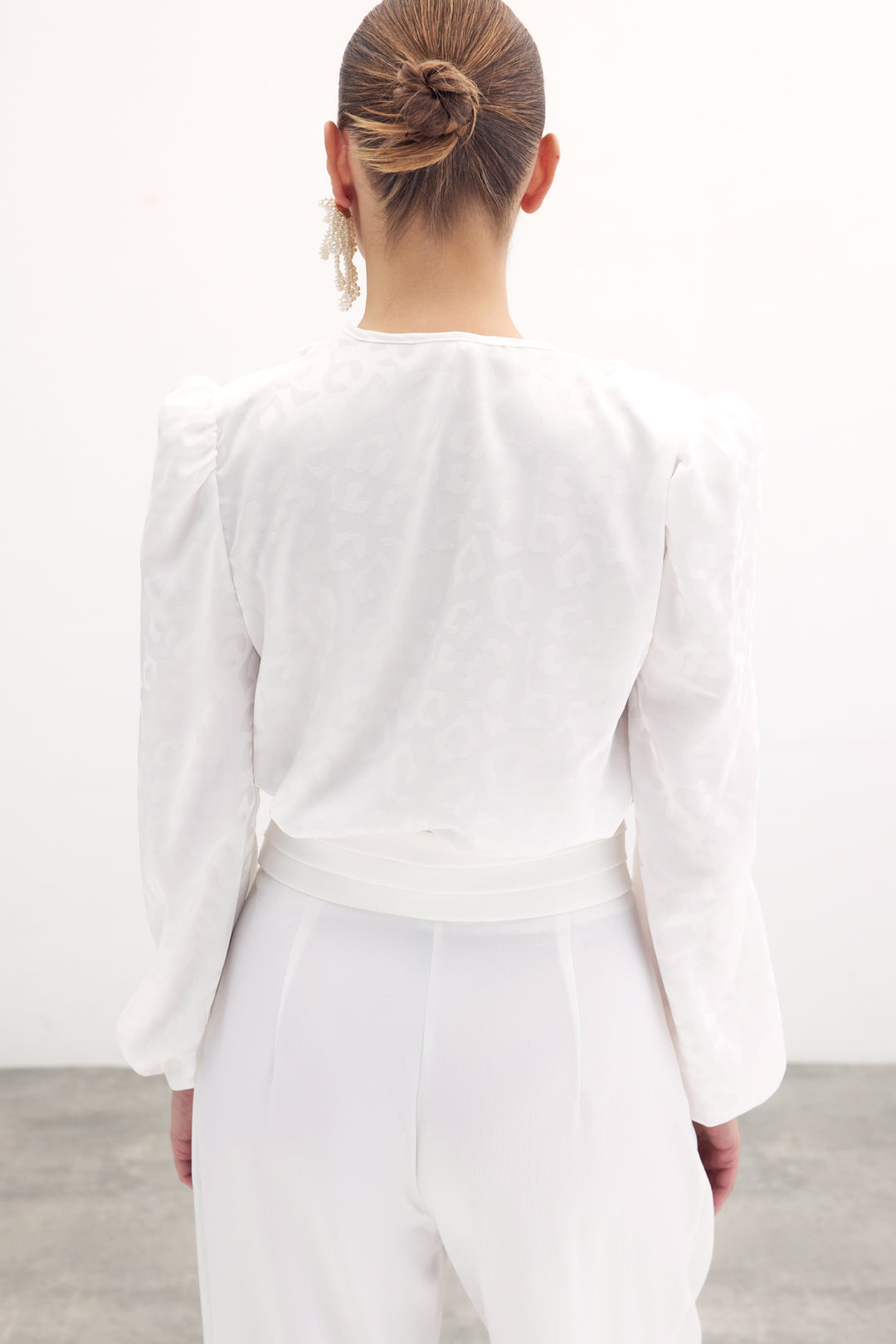 Sateen Body à motifs croisés - Écru